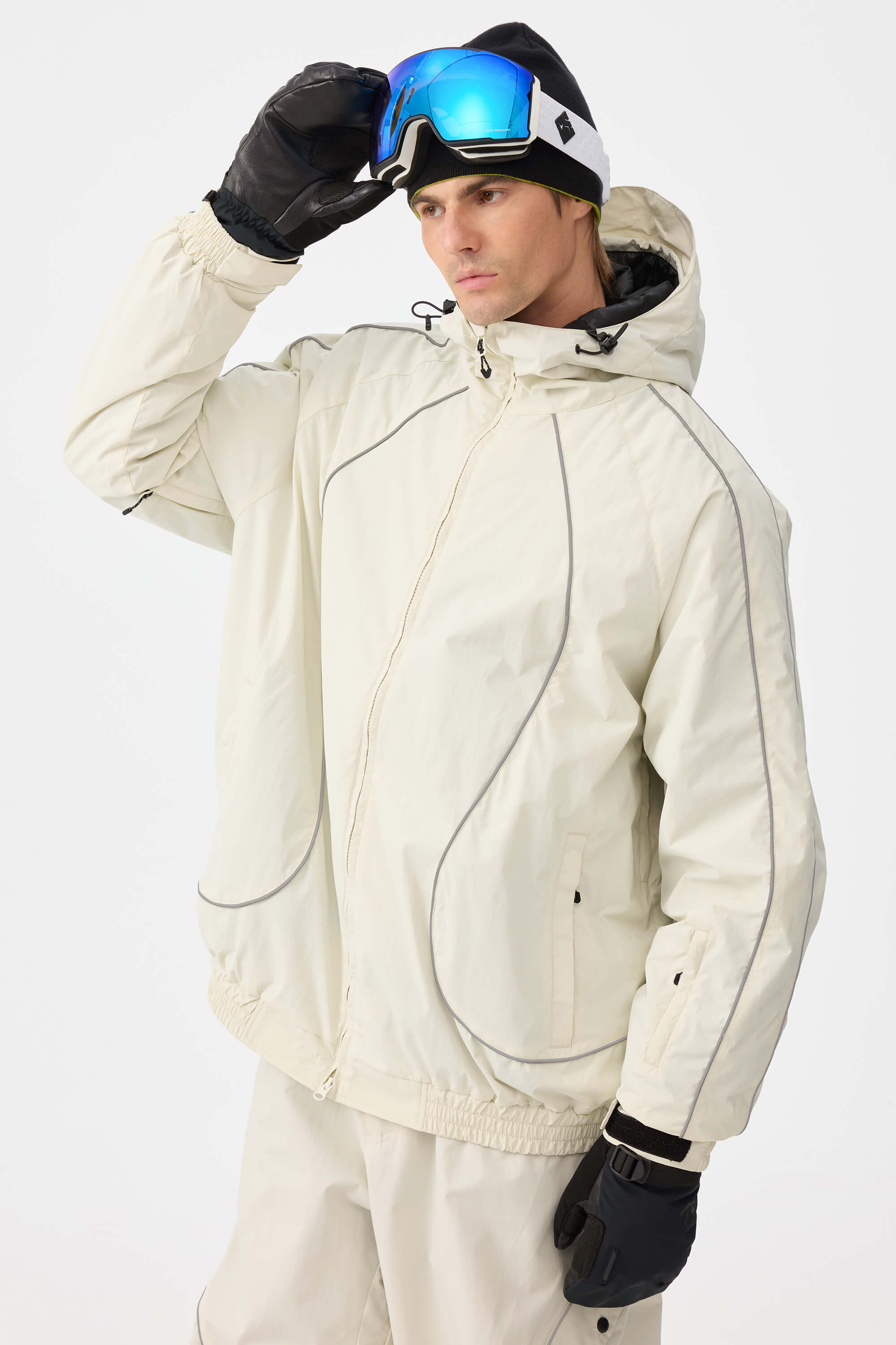 Retro Track Reflective Piping Snow Jacket – Unisex | Gsou Snow