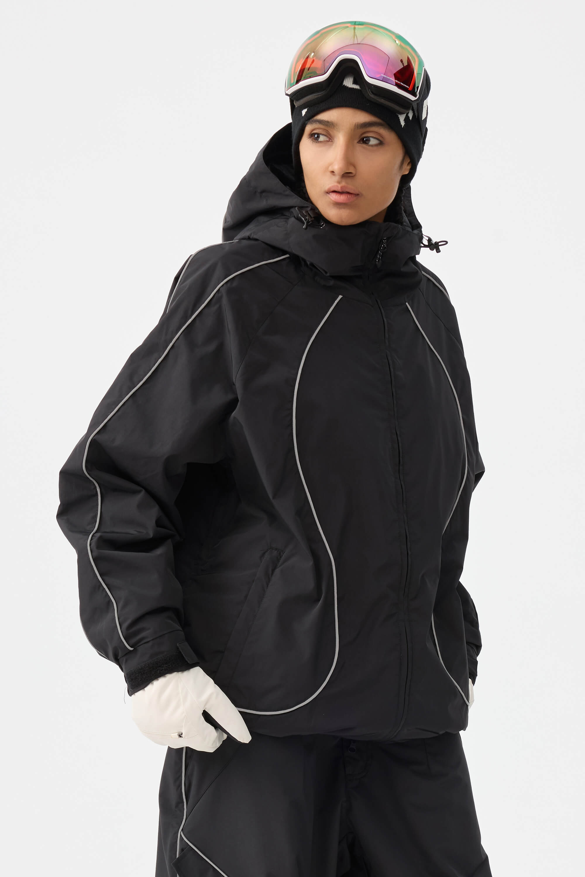Retro Track Reflective Piping Snow Jacket – Unisex | Gsou Snow