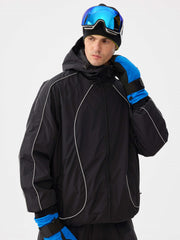 Retro Track Reflective Piping Snow Jacket – Unisex | Gsou Snow