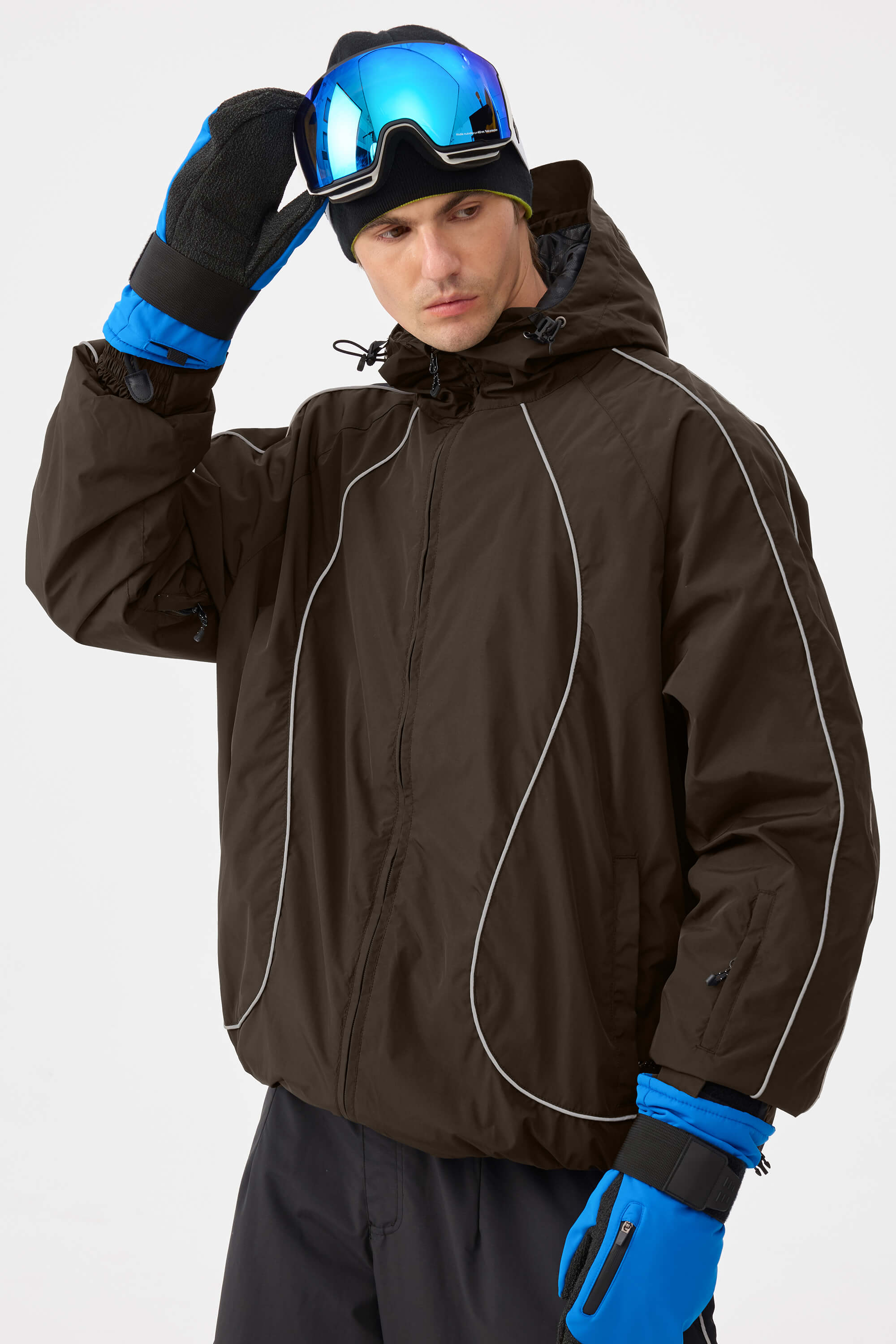 Retro Track Reflective Piping Snow Jacket – Unisex | Gsou Snow