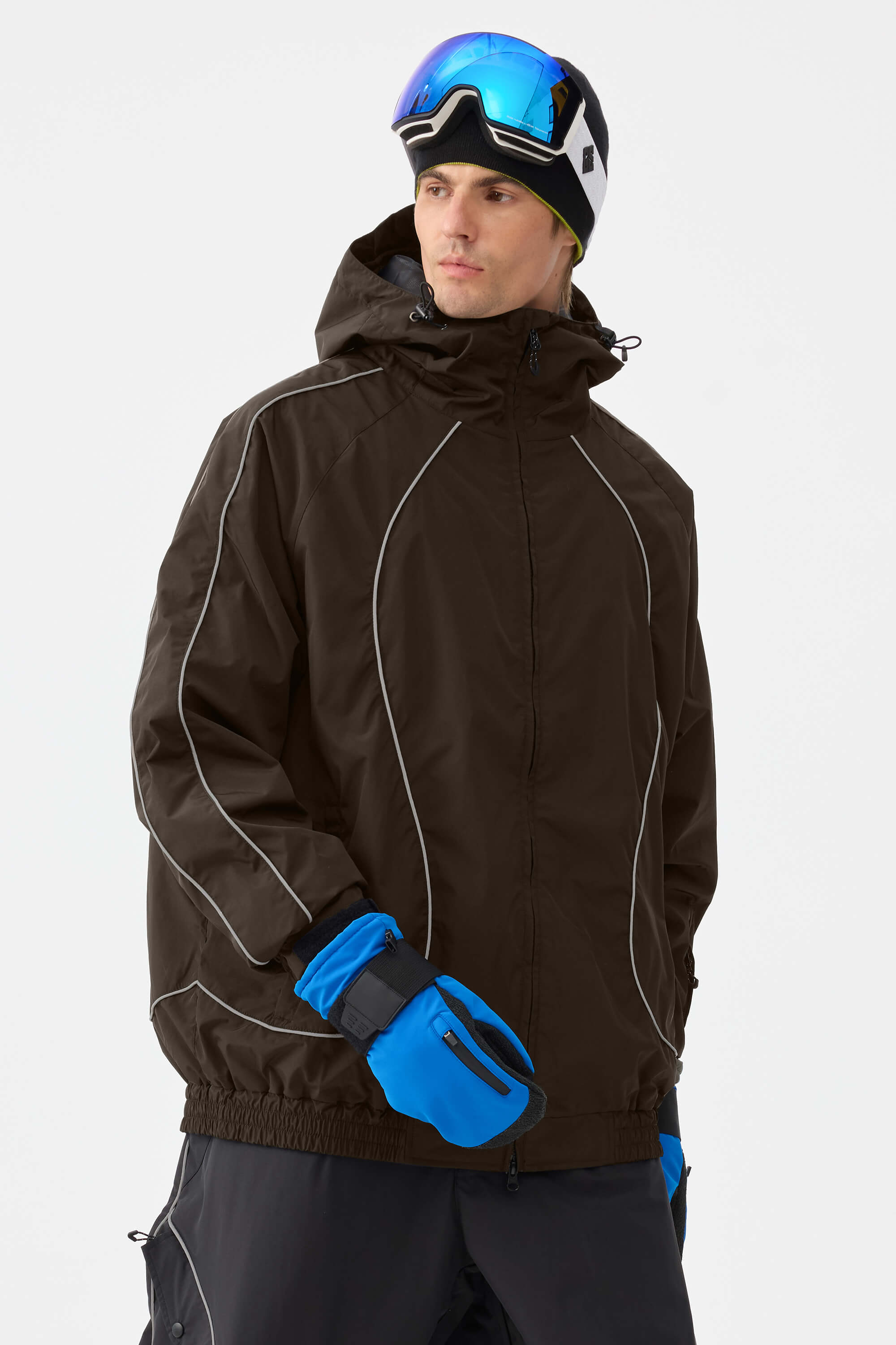 Retro Track Reflective Piping Snow Jacket – Unisex | Gsou Snow