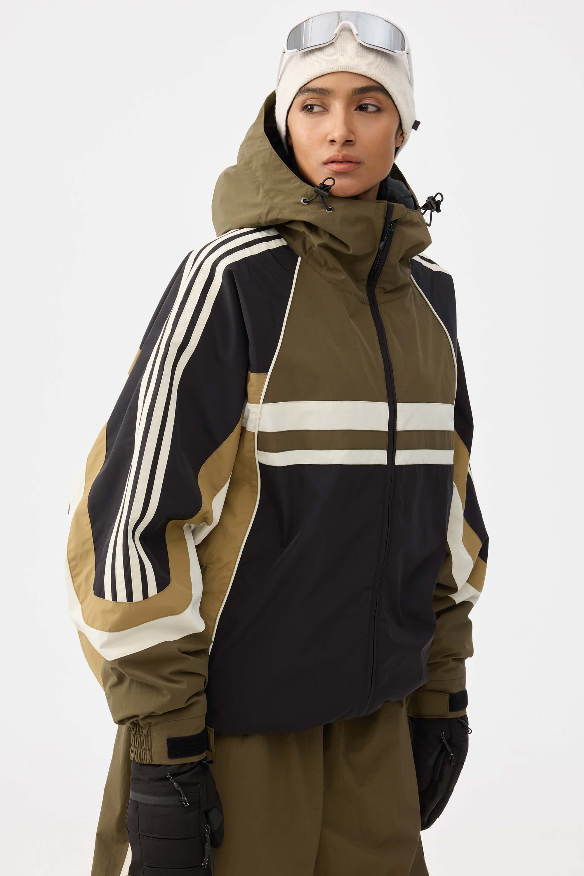 Retro Sporty Stripes Trim Colorblock Snow Jacket – Unisex | Gsou Snow