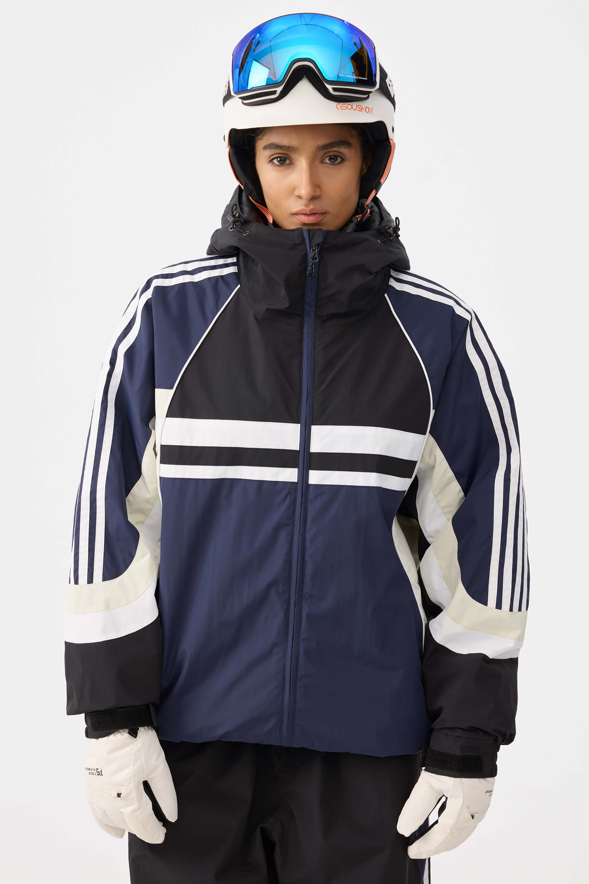Retro Sporty Stripes Trim Colorblock Snow Jacket – Unisex | Gsou Snow