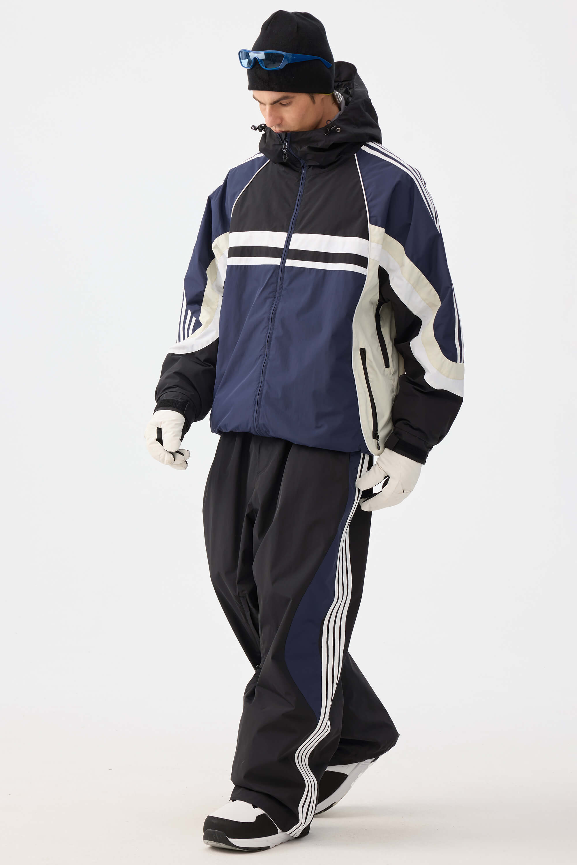 Retro Sporty Stripes Trim Colorblock Snow Jacket – Unisex | Gsou Snow