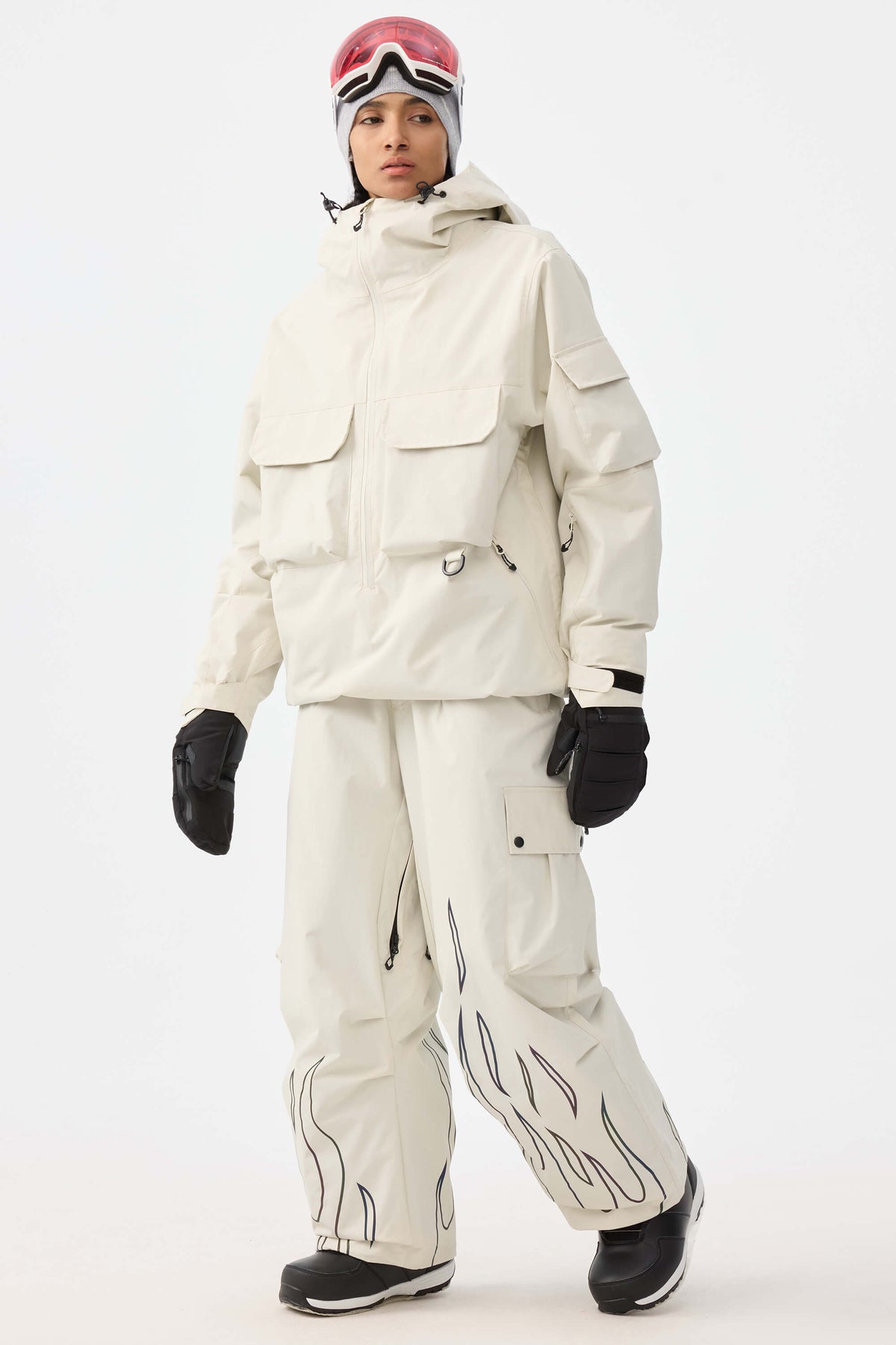 Reflective Flame Baggy Utility Snow Pants – Unisex | Gsou Snow