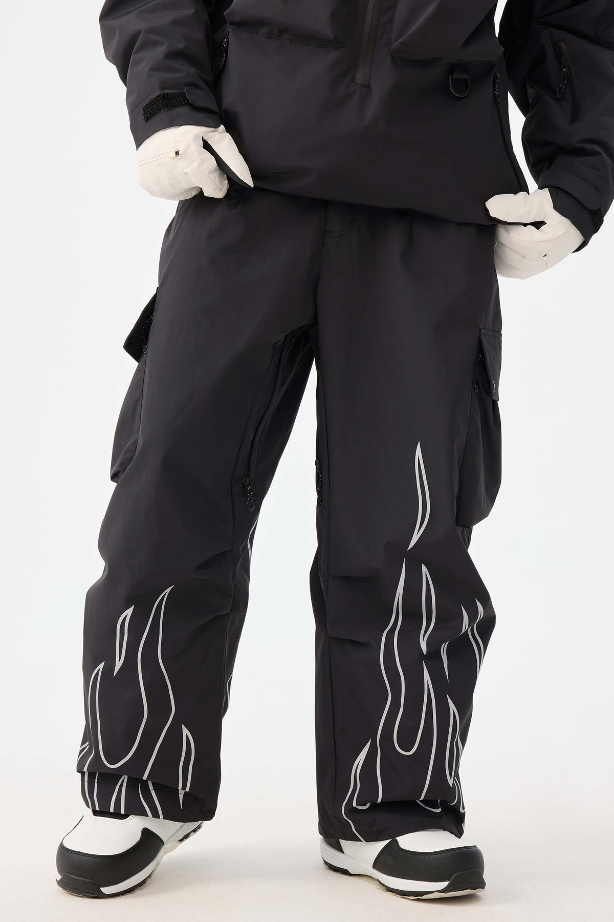Reflective Flame Baggy Utility Snow Pants – Unisex | Gsou Snow