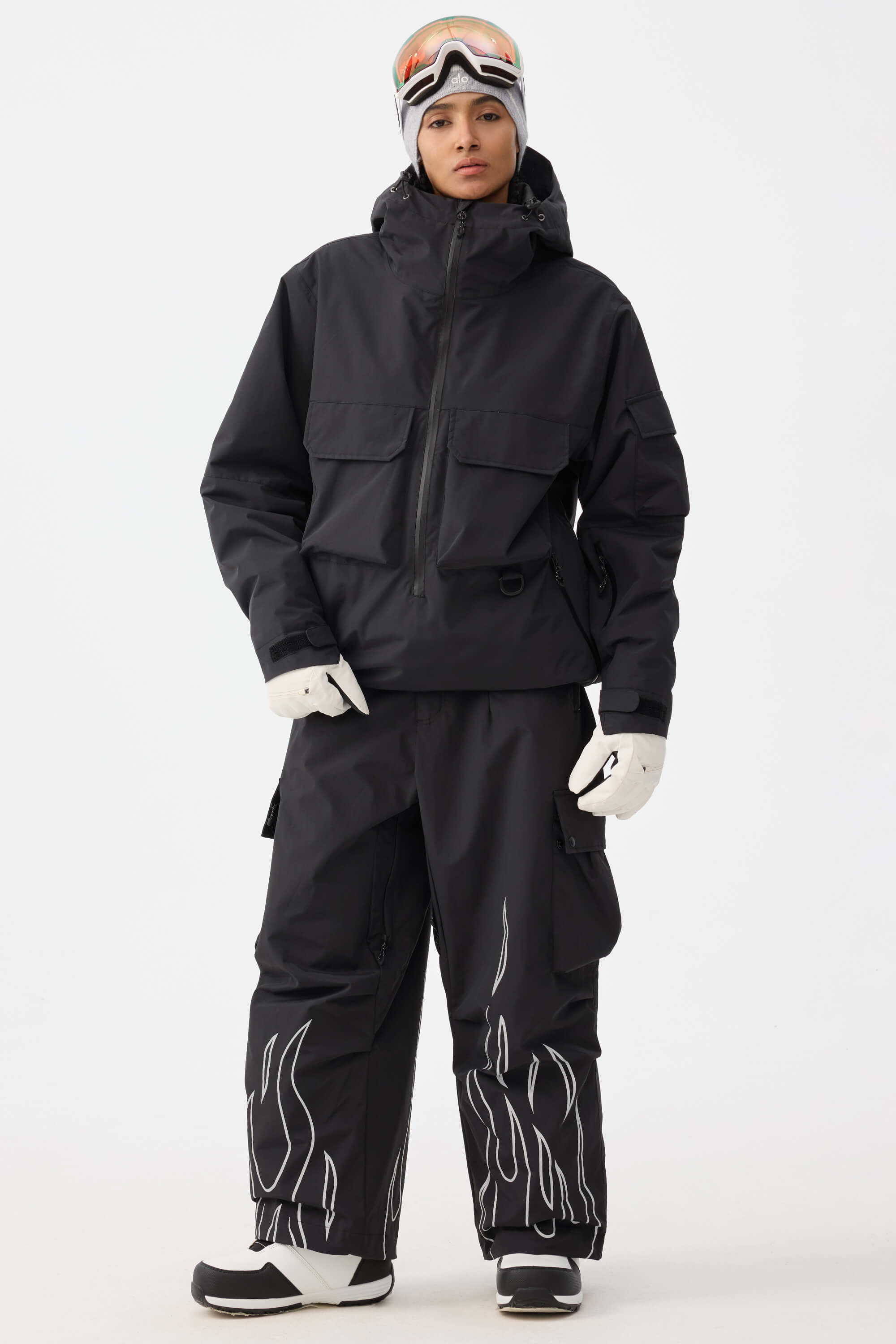 Reflective Flame Baggy Utility Snow Pants – Unisex | Gsou Snow