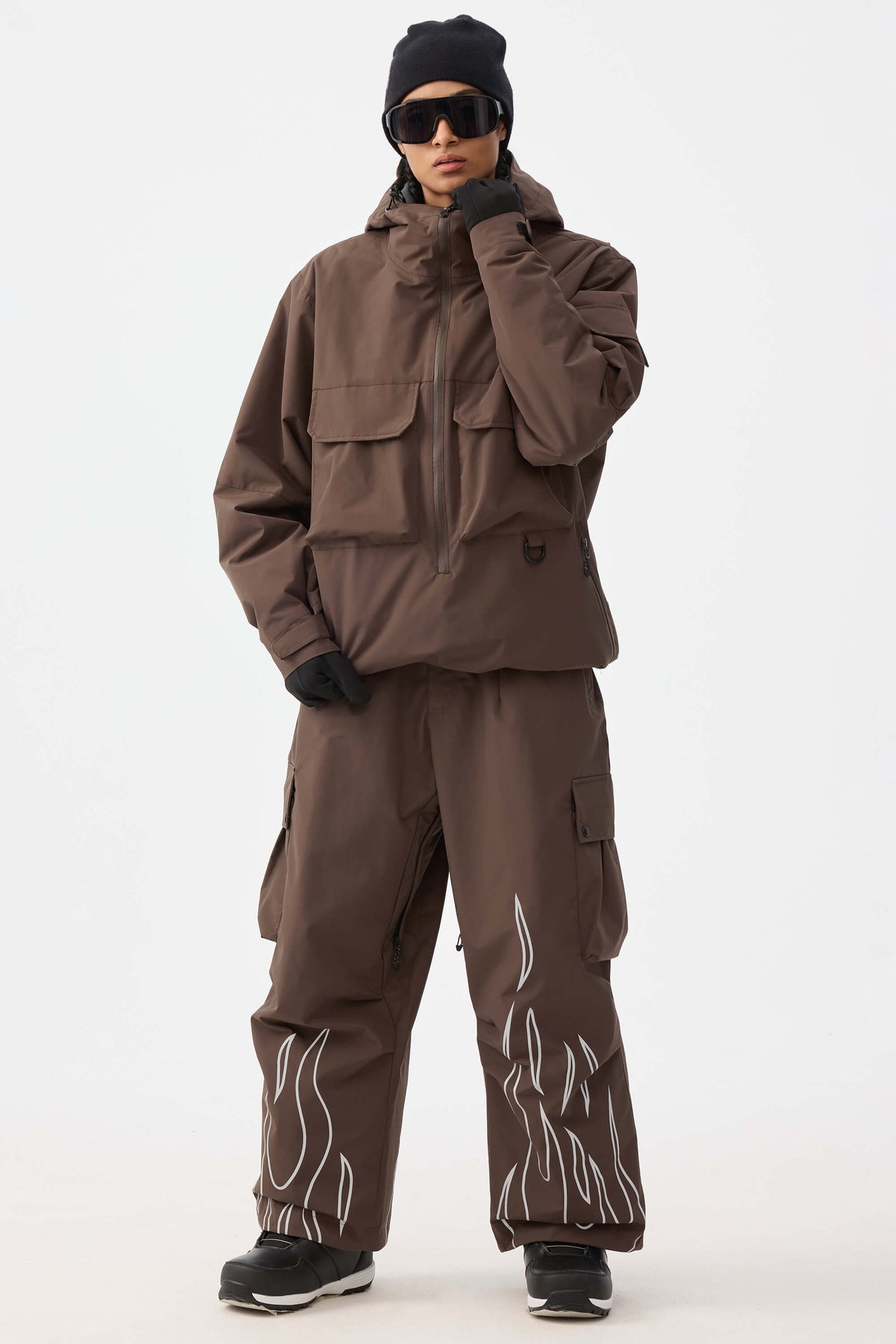 Reflective Flame Baggy Utility Snow Pants – Unisex | Gsou Snow