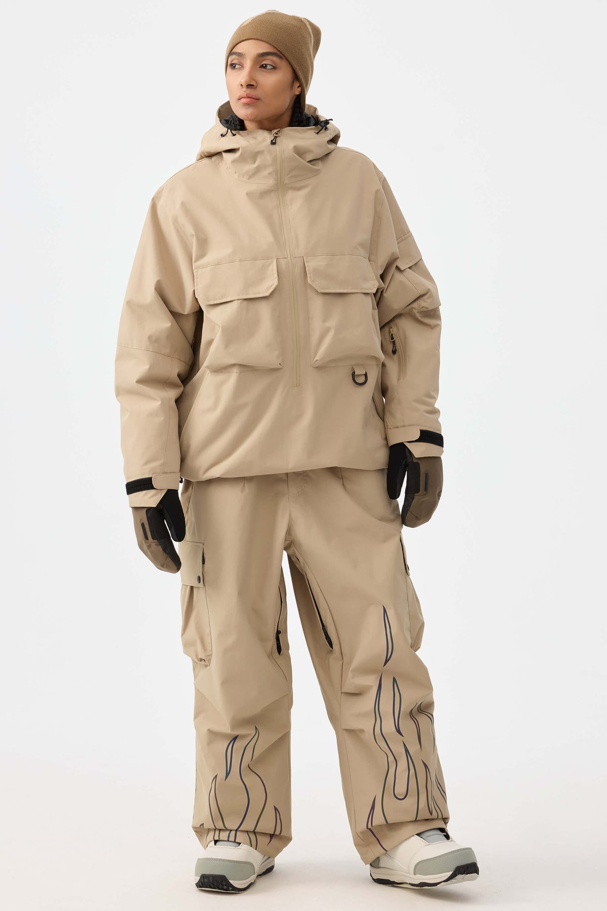Reflective Flame Baggy Utility Snow Pants – Unisex | Gsou Snow
