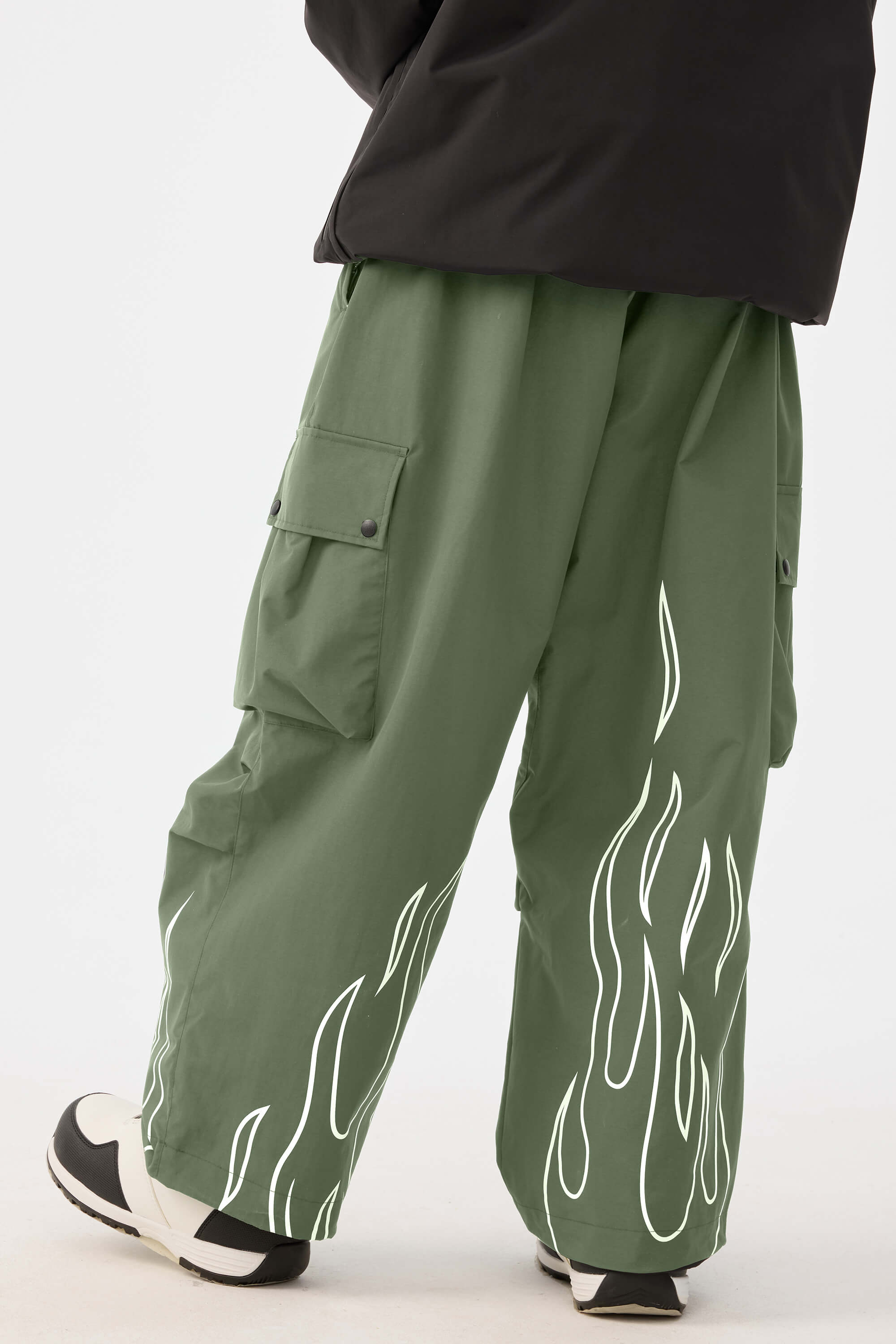 Reflective Flame Baggy Utility Snow Pants – Unisex | Gsou Snow
