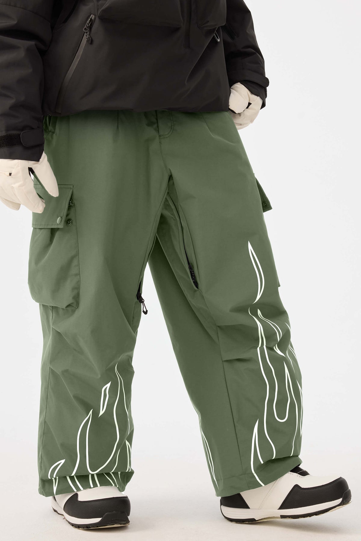 Reflective Flame Baggy Utility Snow Pants – Unisex | Gsou Snow