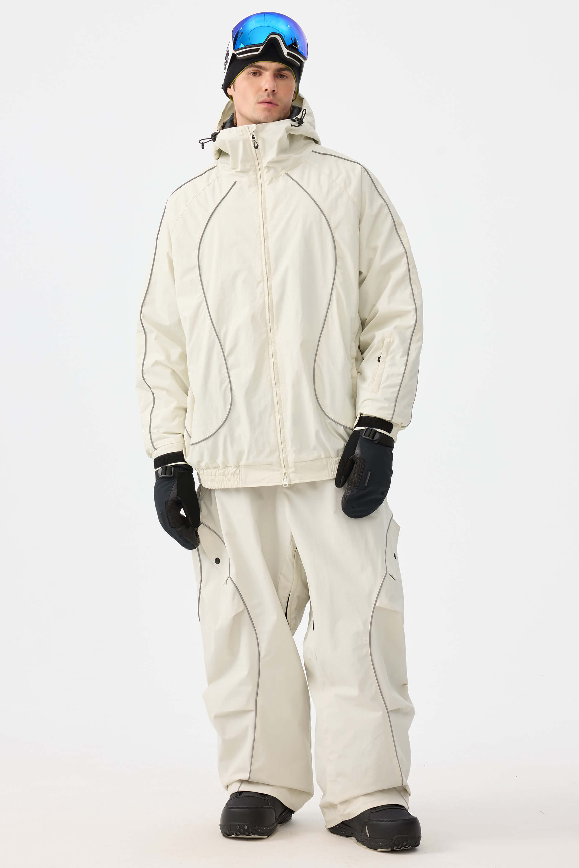 Retro Track Reflective Piping Baggy Snow Pants – Unisex | Gsou Snow
