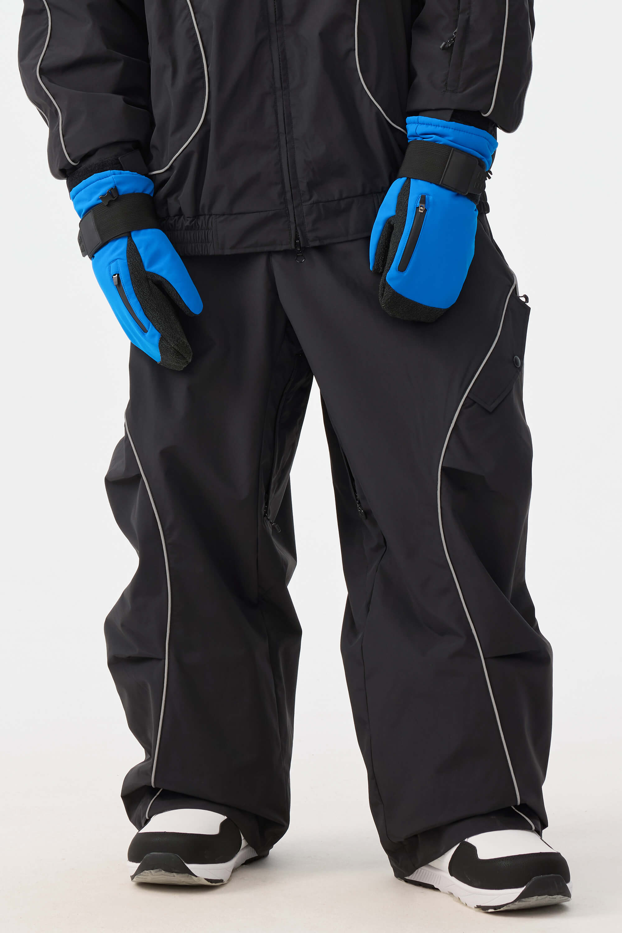 Retro Track Reflective Piping Baggy Snow Pants – Unisex | Gsou Snow