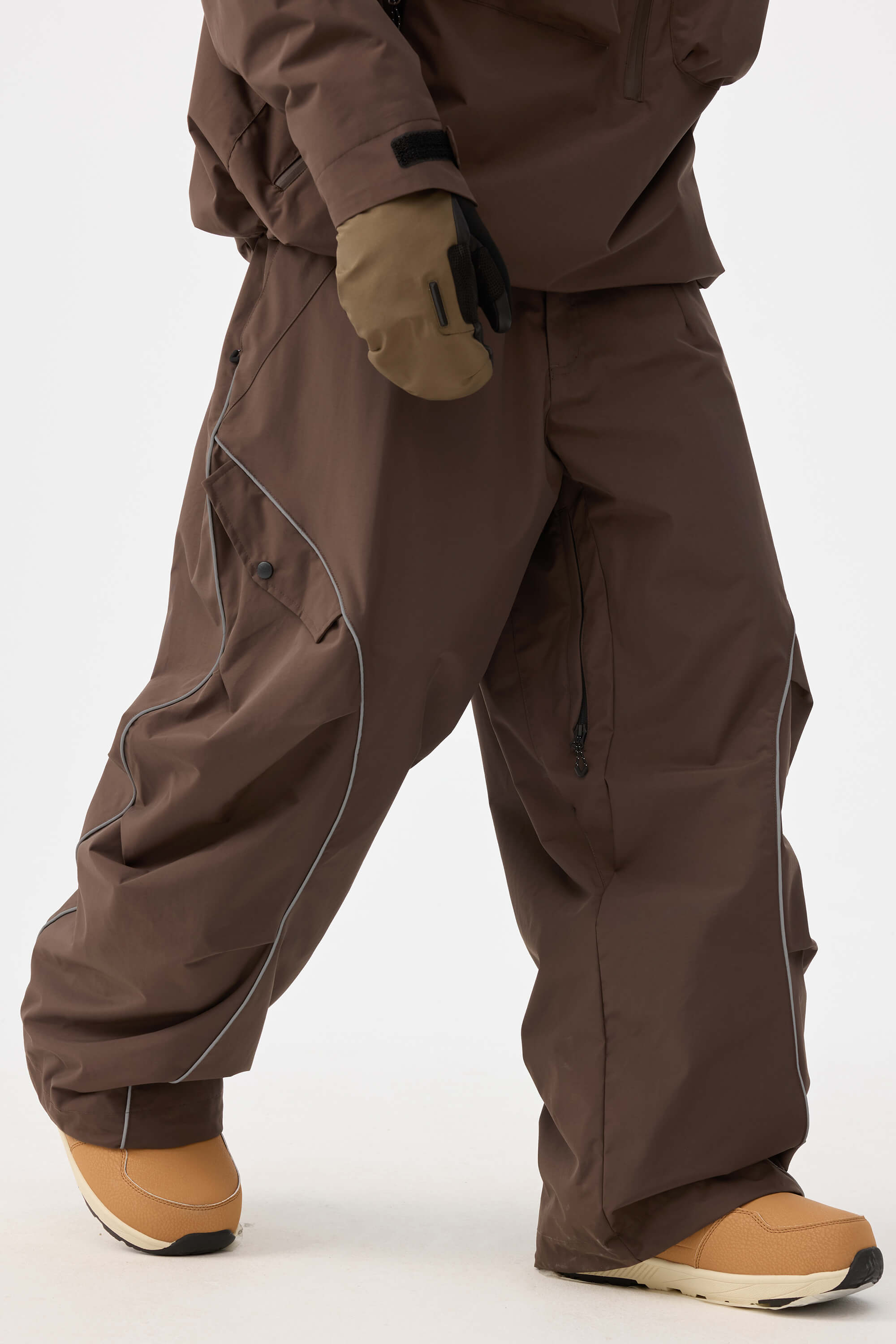 Retro Track Reflective Piping Baggy Snow Pants – Unisex | Gsou Snow