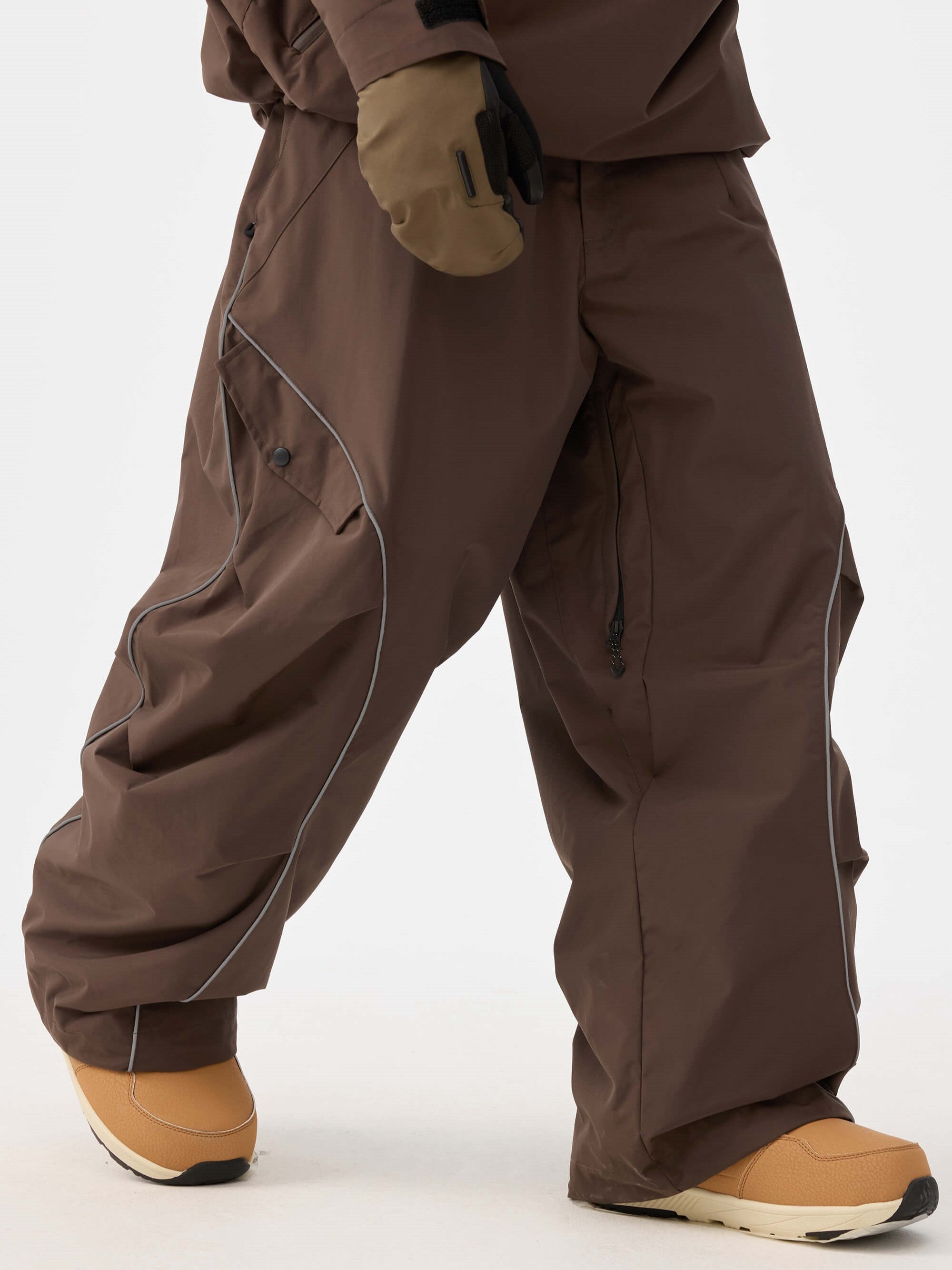 Retro Track Reflective Piping Baggy Snow Pants – Unisex | Gsou Snow