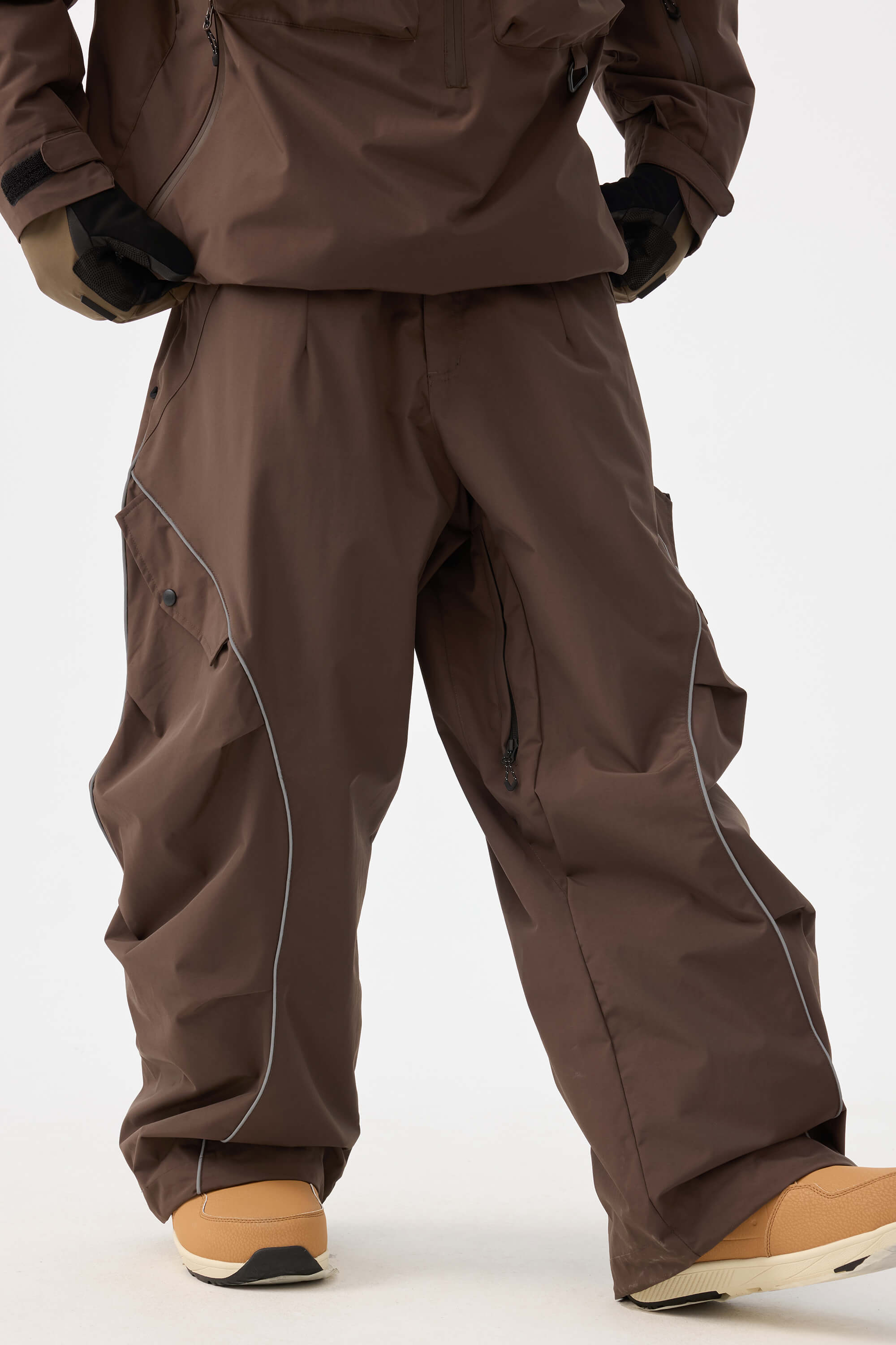 Retro Track Reflective Piping Baggy Snow Pants – Unisex | Gsou Snow