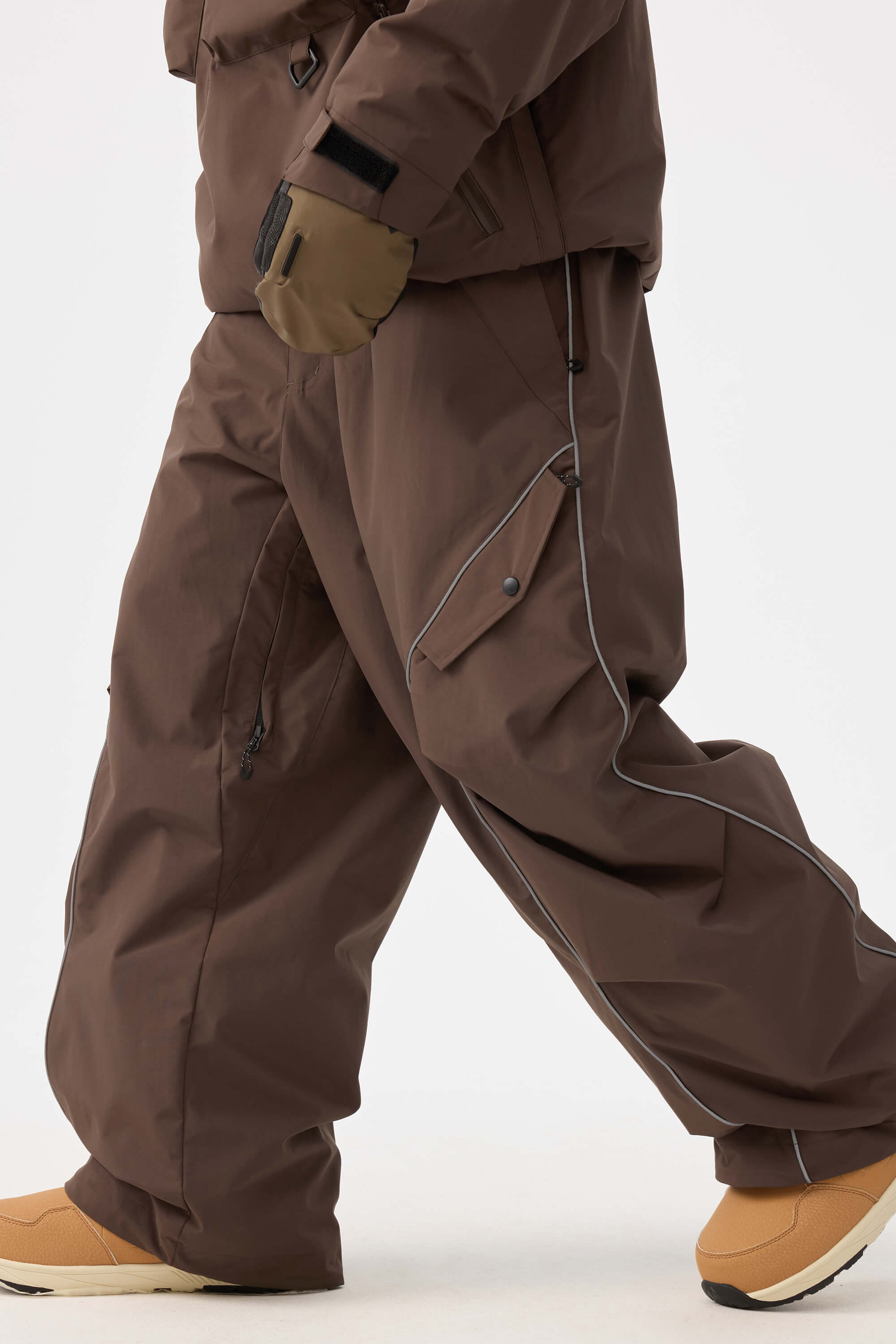 Retro Track Reflective Piping Baggy Snow Pants – Unisex | Gsou Snow