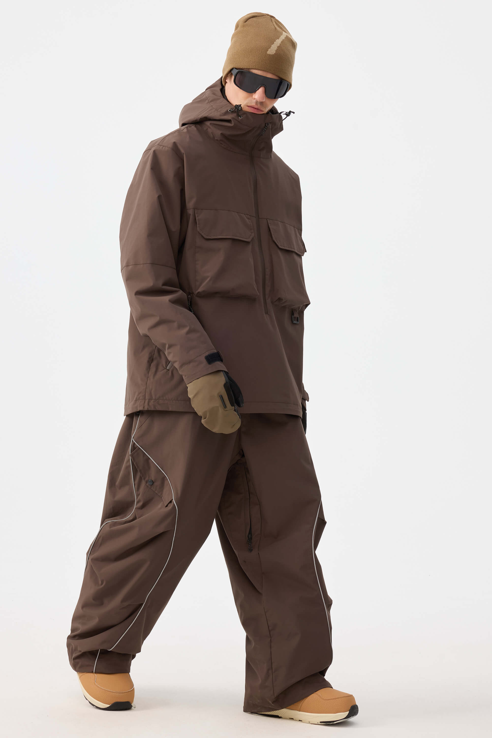 Retro Track Reflective Piping Baggy Snow Pants – Unisex | Gsou Snow