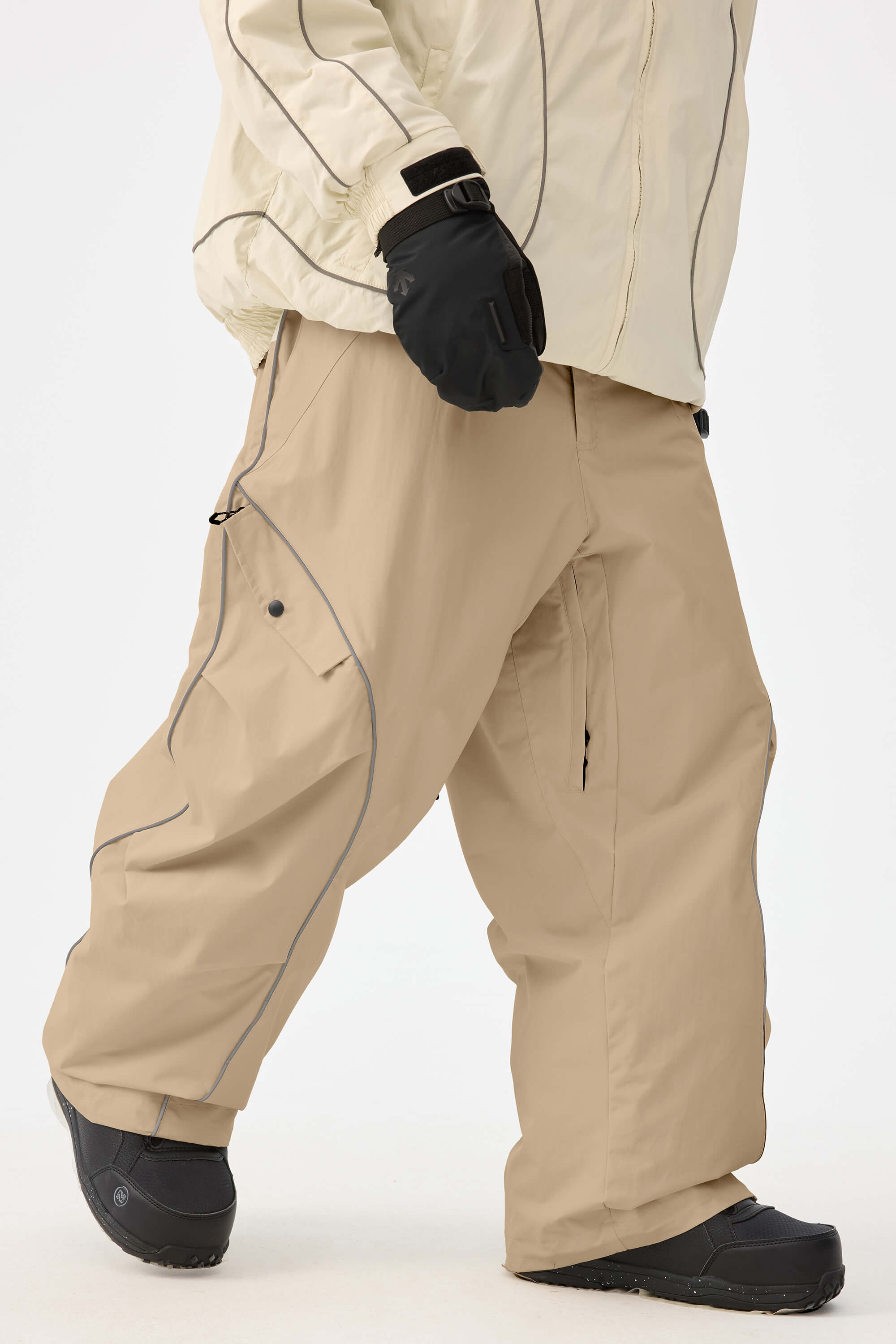 Retro Track Reflective Piping Baggy Snow Pants – Unisex | Gsou Snow