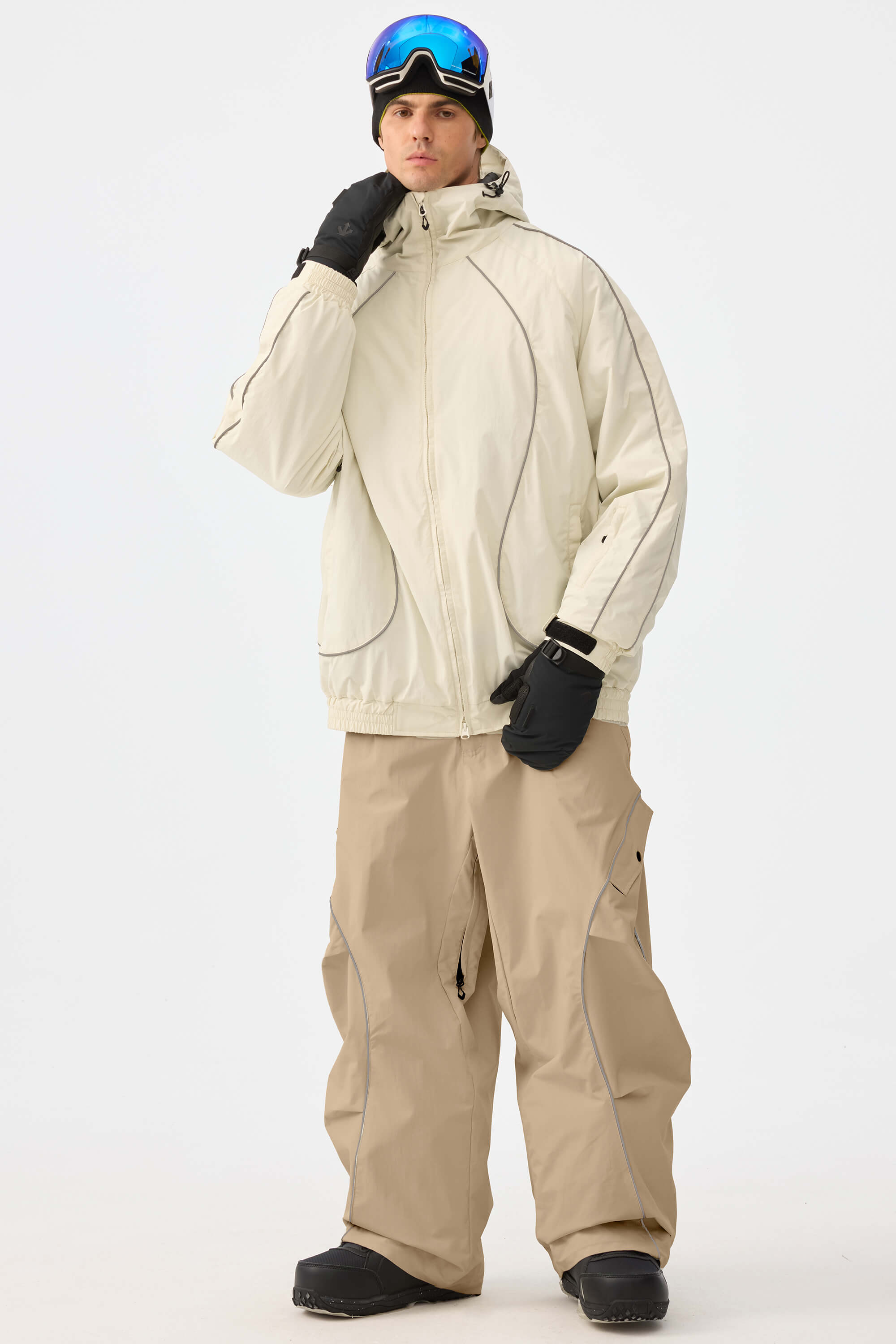 Retro Track Reflective Piping Baggy Snow Pants – Unisex | Gsou Snow