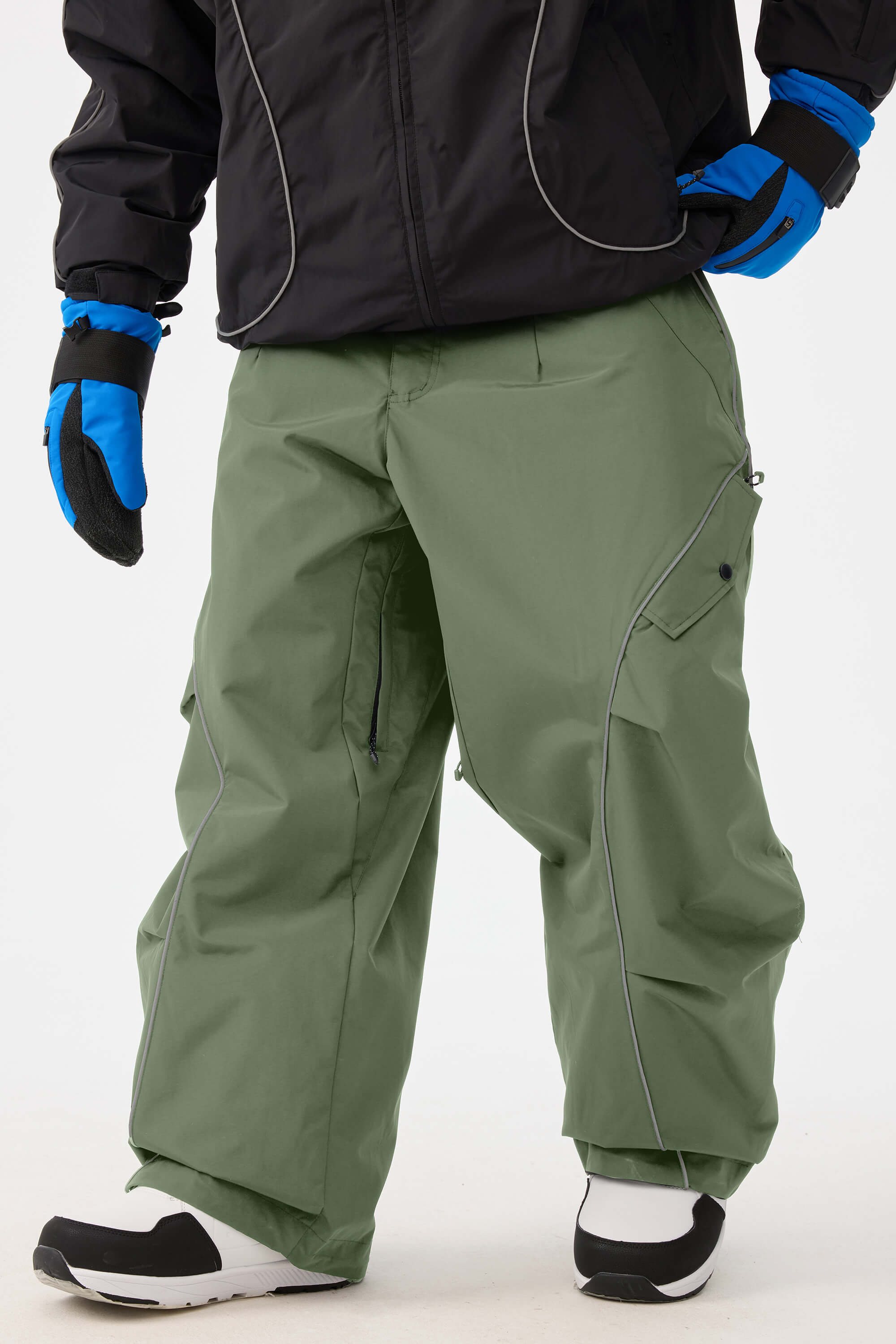 Retro Track Reflective Piping Baggy Snow Pants – Unisex | Gsou Snow