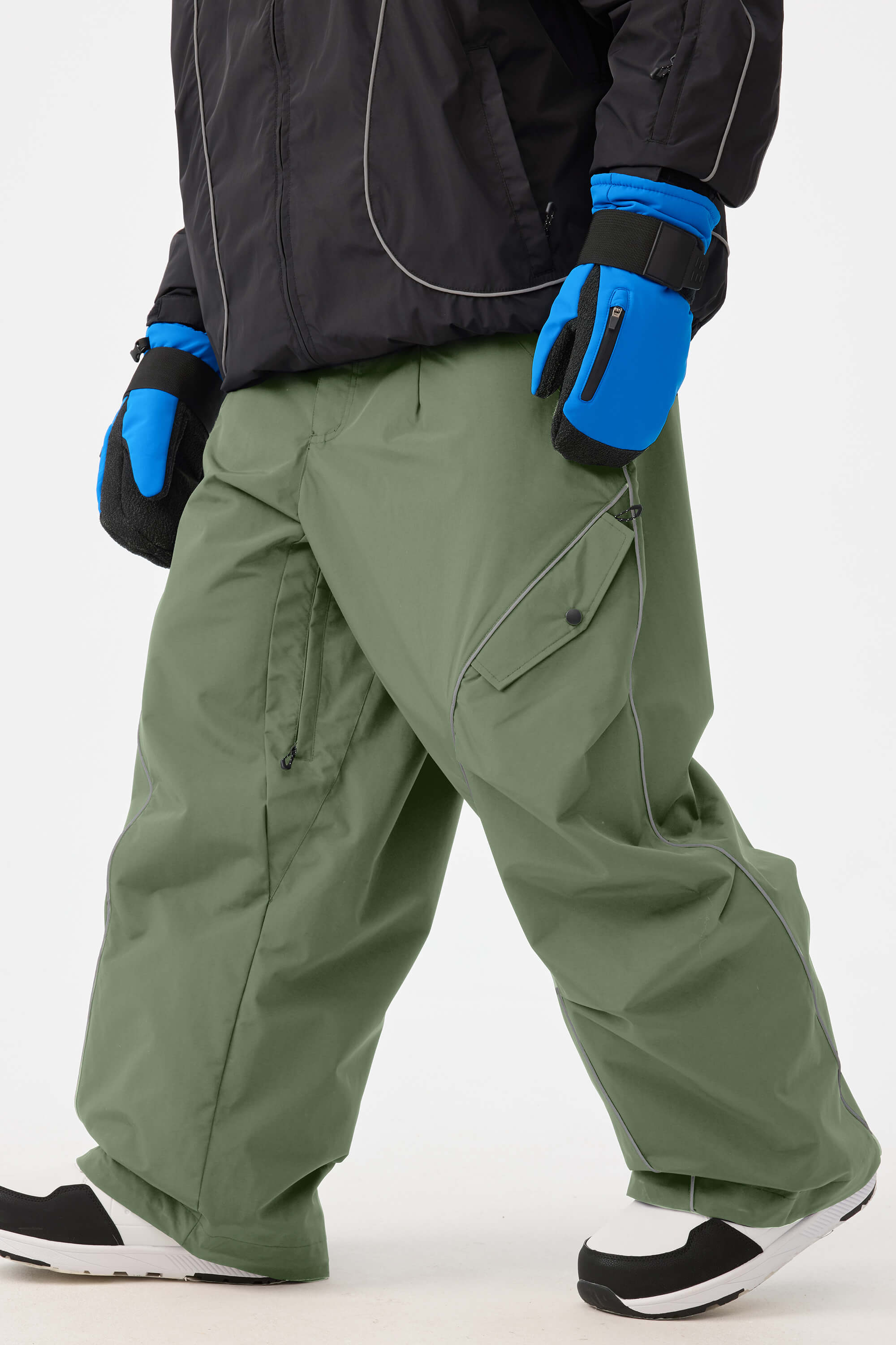 Retro Track Reflective Piping Baggy Snow Pants – Unisex | Gsou Snow