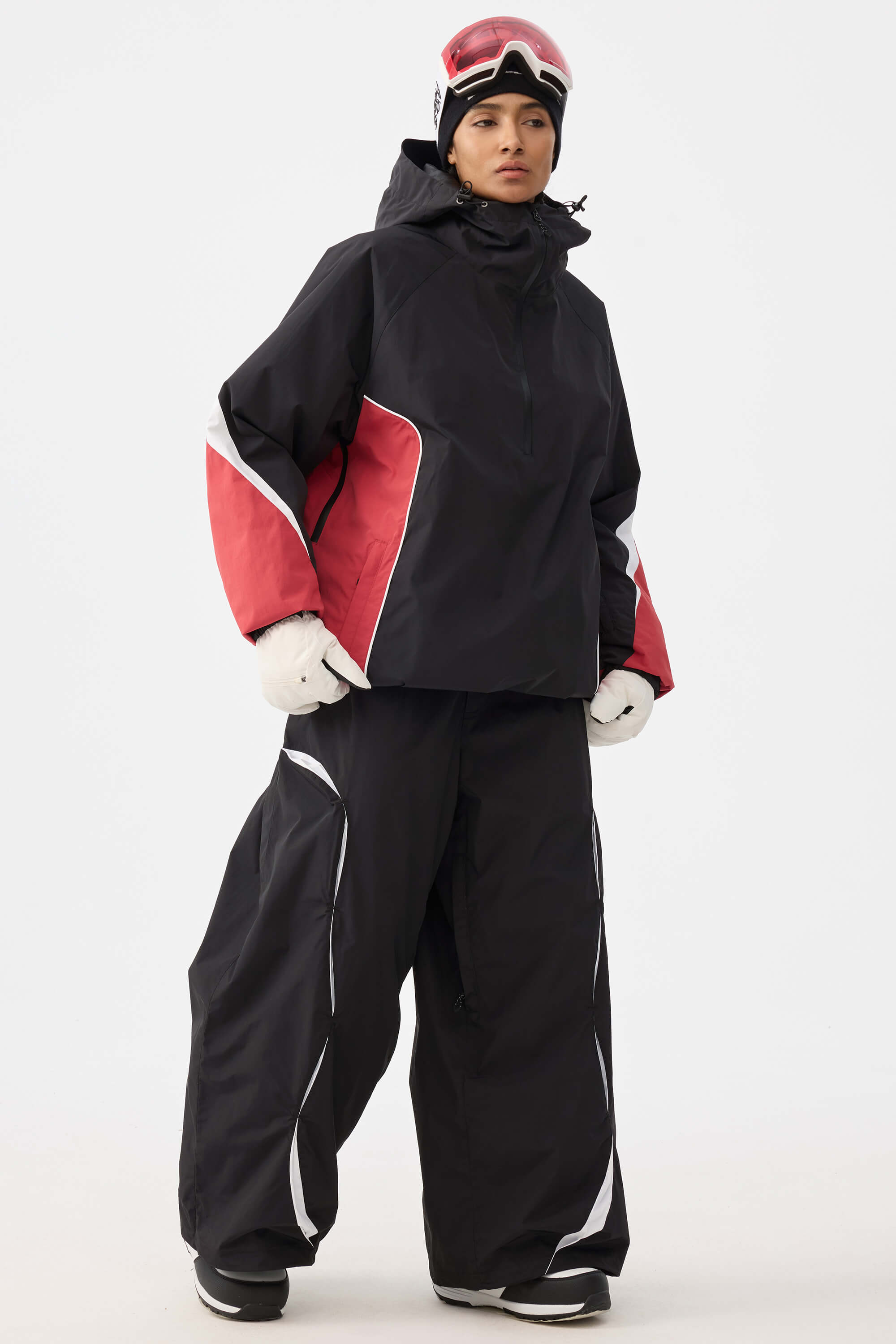 Retro Urban Paneled Construction Baggy Snow Pants – Unisex | Gsou Snow