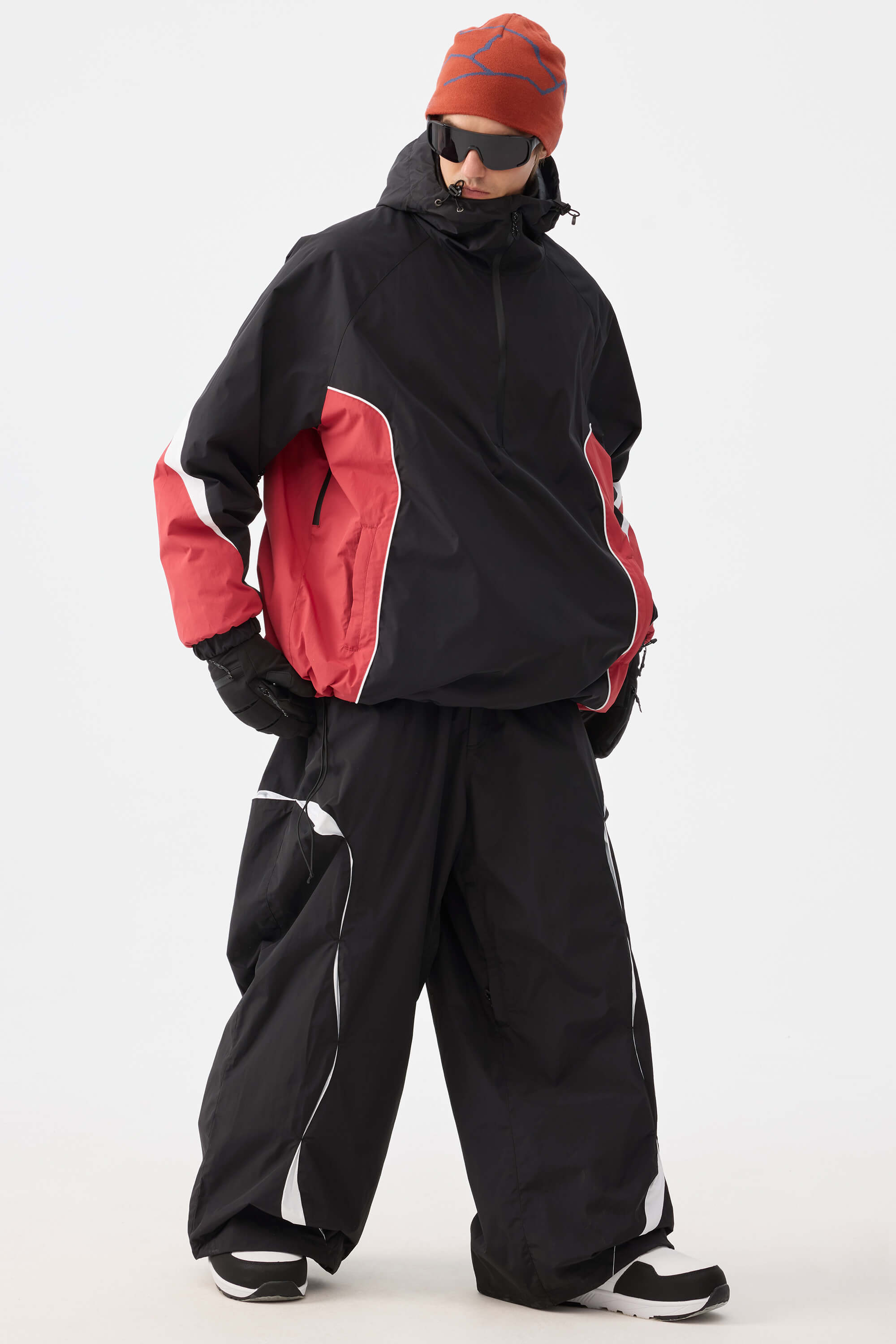 Retro Urban Paneled Construction Baggy Snow Pants – Unisex | Gsou Snow