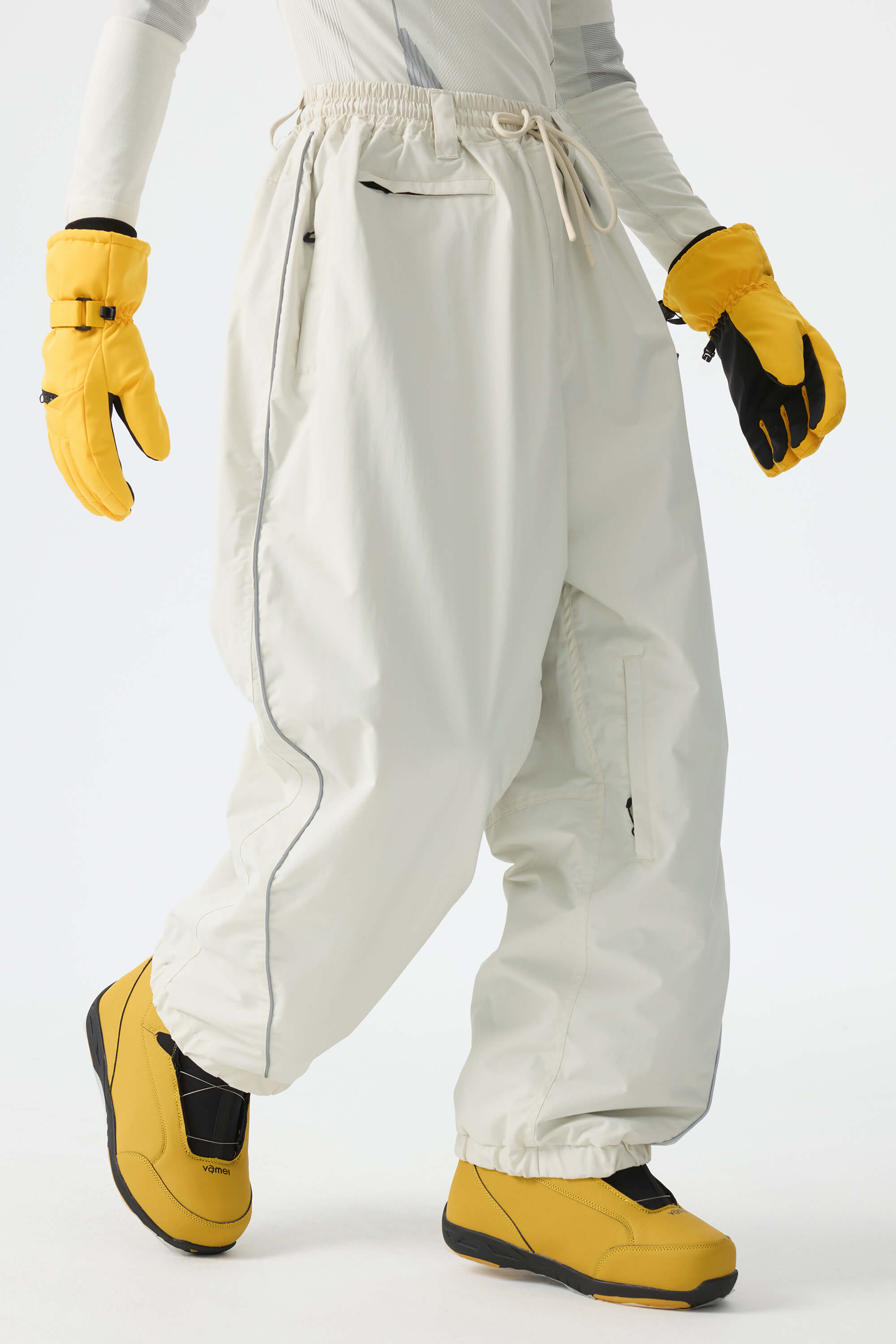 Baggy Reflective Piping Drawstring Snow Pants – Unisex | Gsou Snow