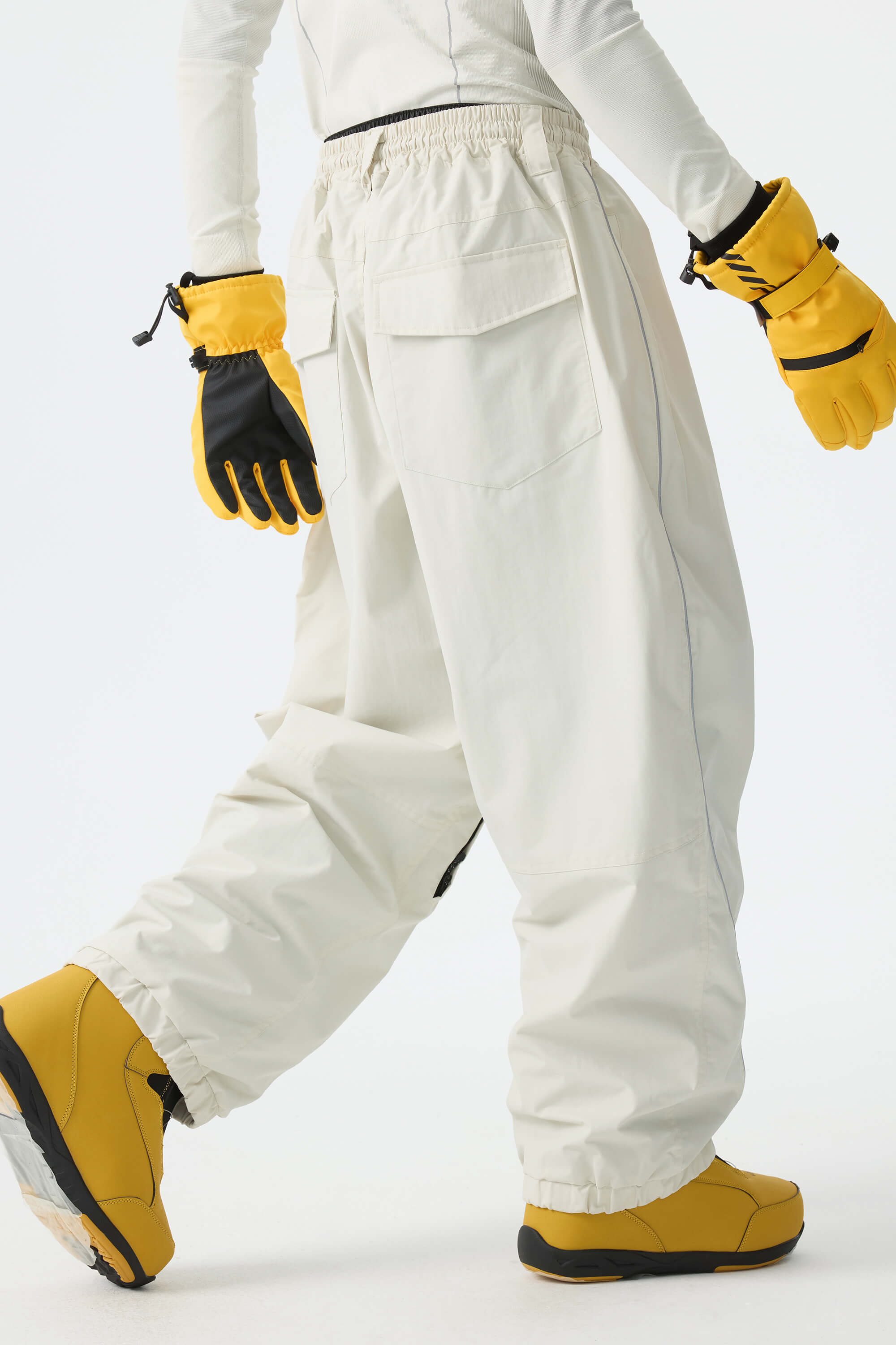 Baggy Reflective Piping Drawstring Snow Pants – Unisex | Gsou Snow