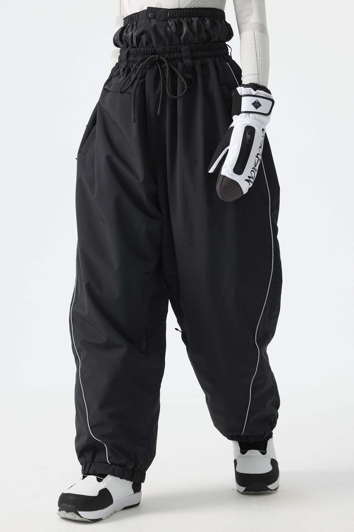 Baggy Reflective Piping Drawstring Snow Pants – Unisex | Gsou Snow