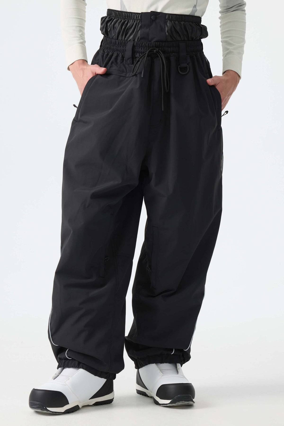 Baggy Reflective Piping Drawstring Snow Pants – Unisex | Gsou Snow