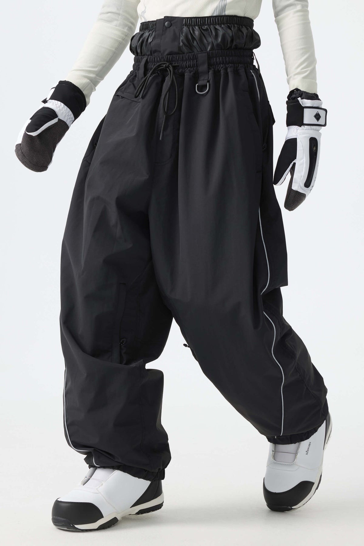 Baggy Reflective Piping Drawstring Snow Pants – Unisex | Gsou Snow