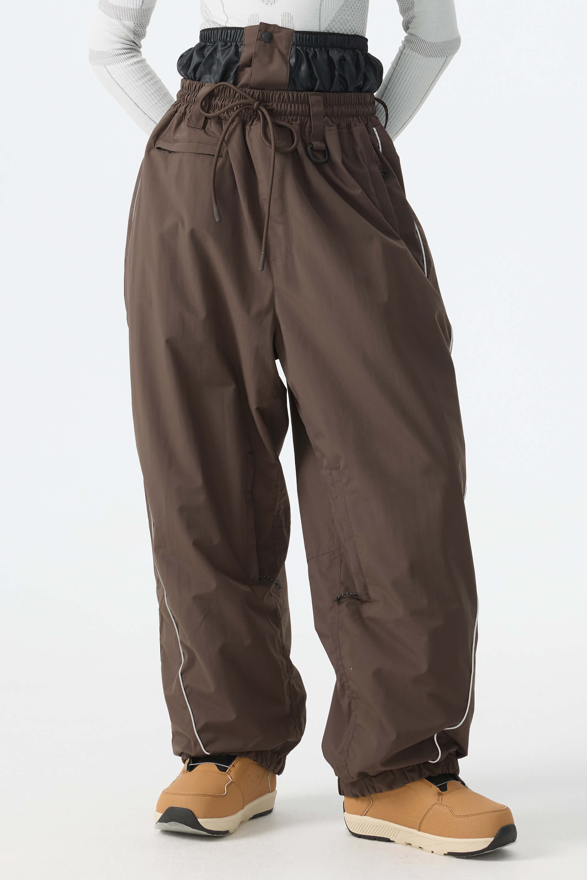 Baggy Reflective Piping Drawstring Snow Pants – Unisex | Gsou Snow