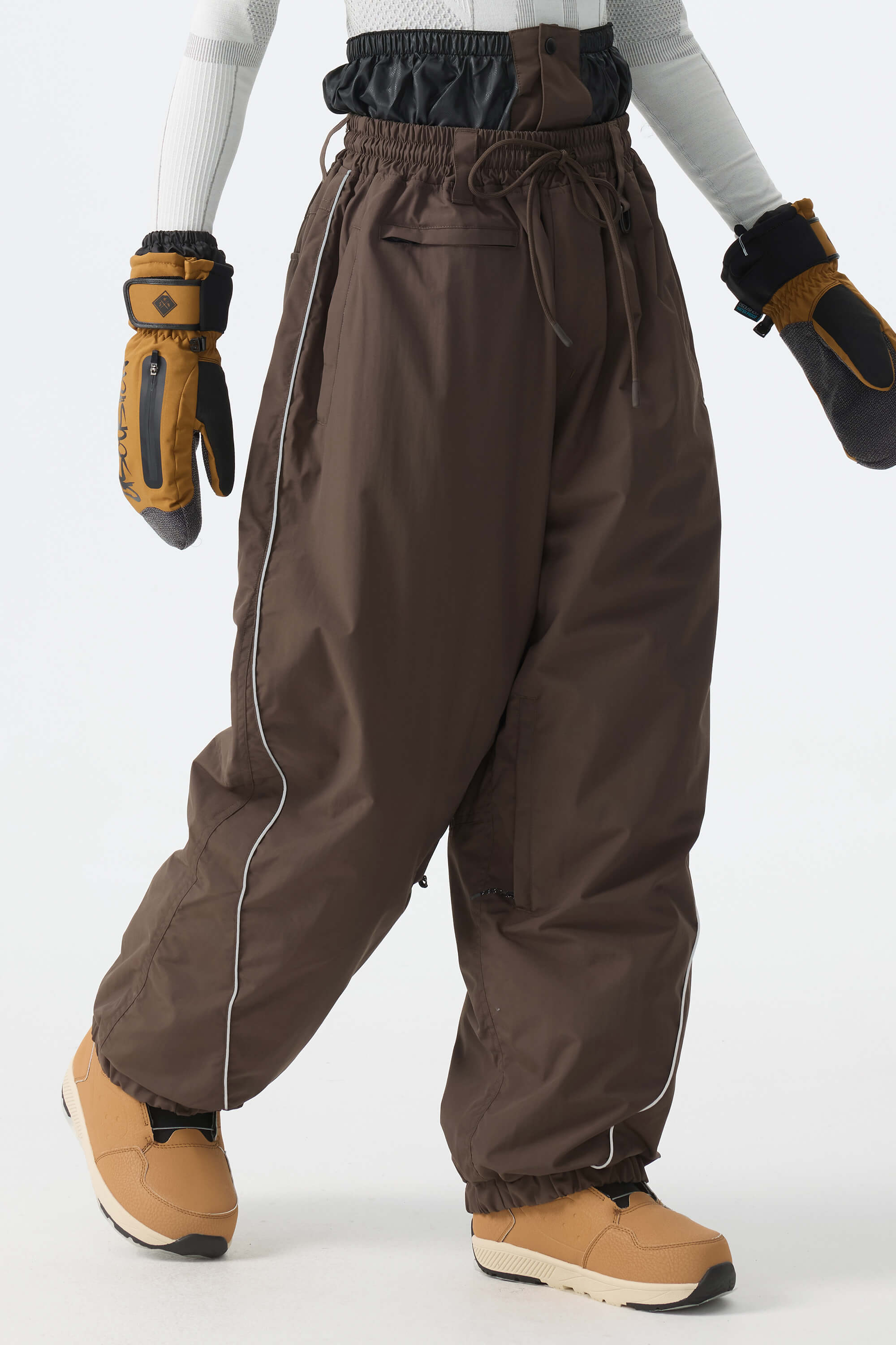 Baggy Reflective Piping Drawstring Snow Pants – Unisex | Gsou Snow