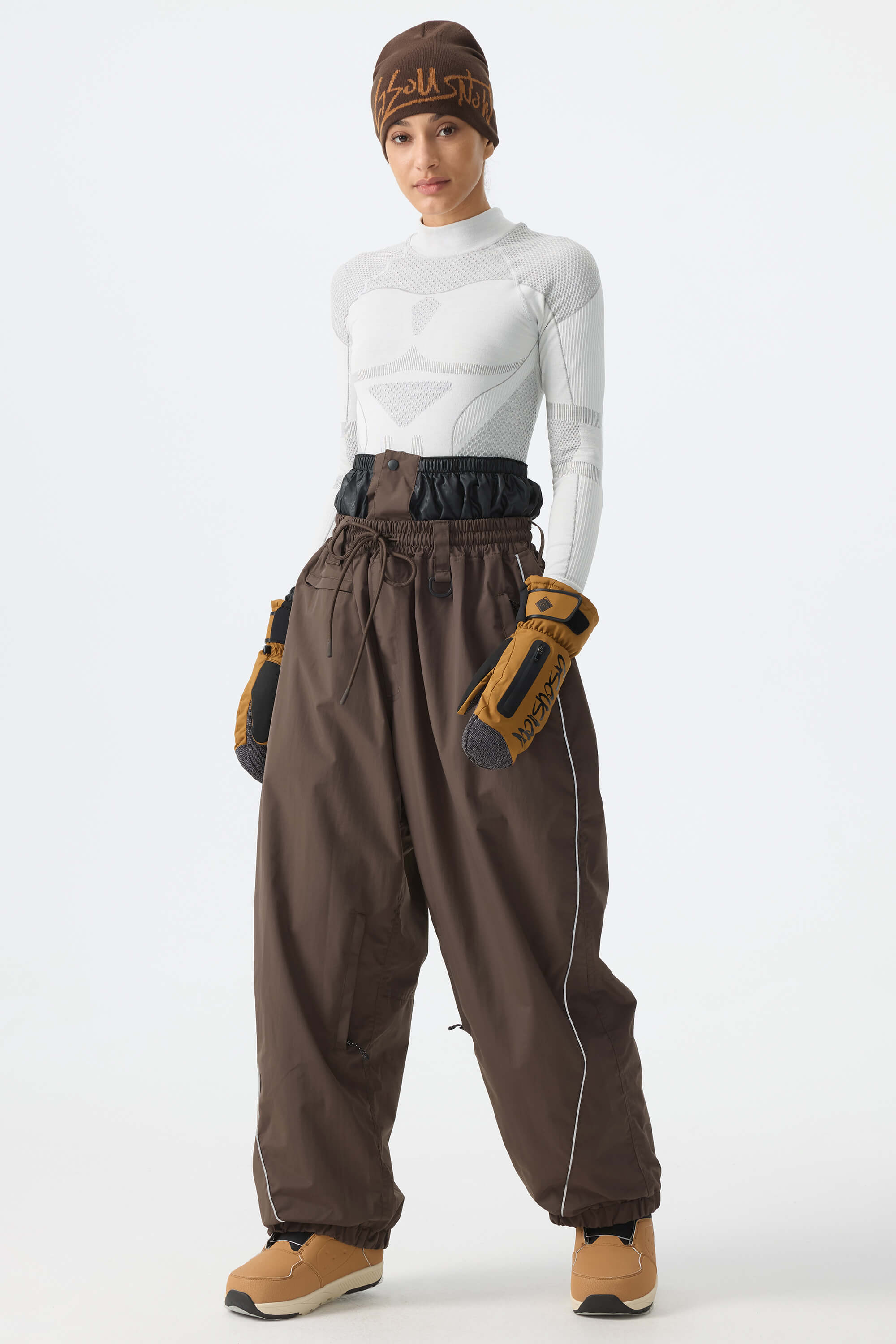 Baggy Reflective Piping Drawstring Snow Pants – Unisex | Gsou Snow