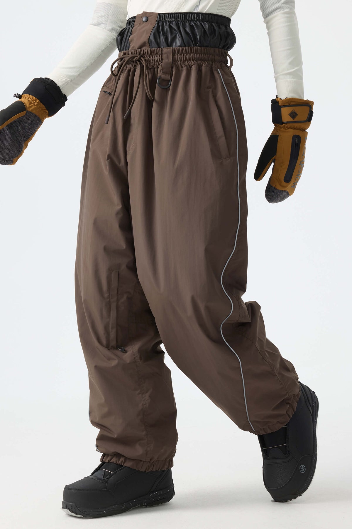 Baggy Reflective Piping Drawstring Snow Pants – Unisex | Gsou Snow