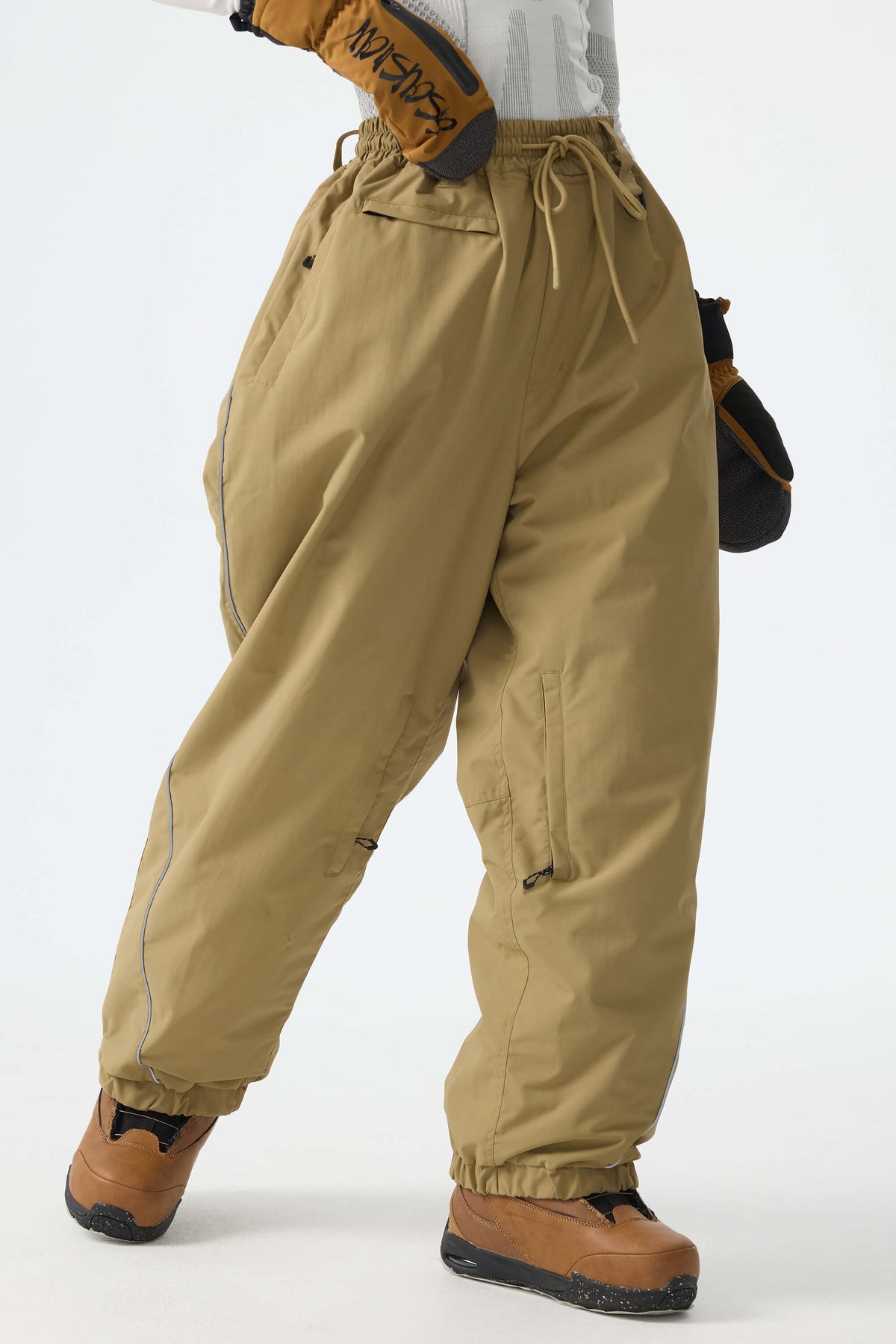 Baggy Reflective Piping Drawstring Snow Pants – Unisex | Gsou Snow