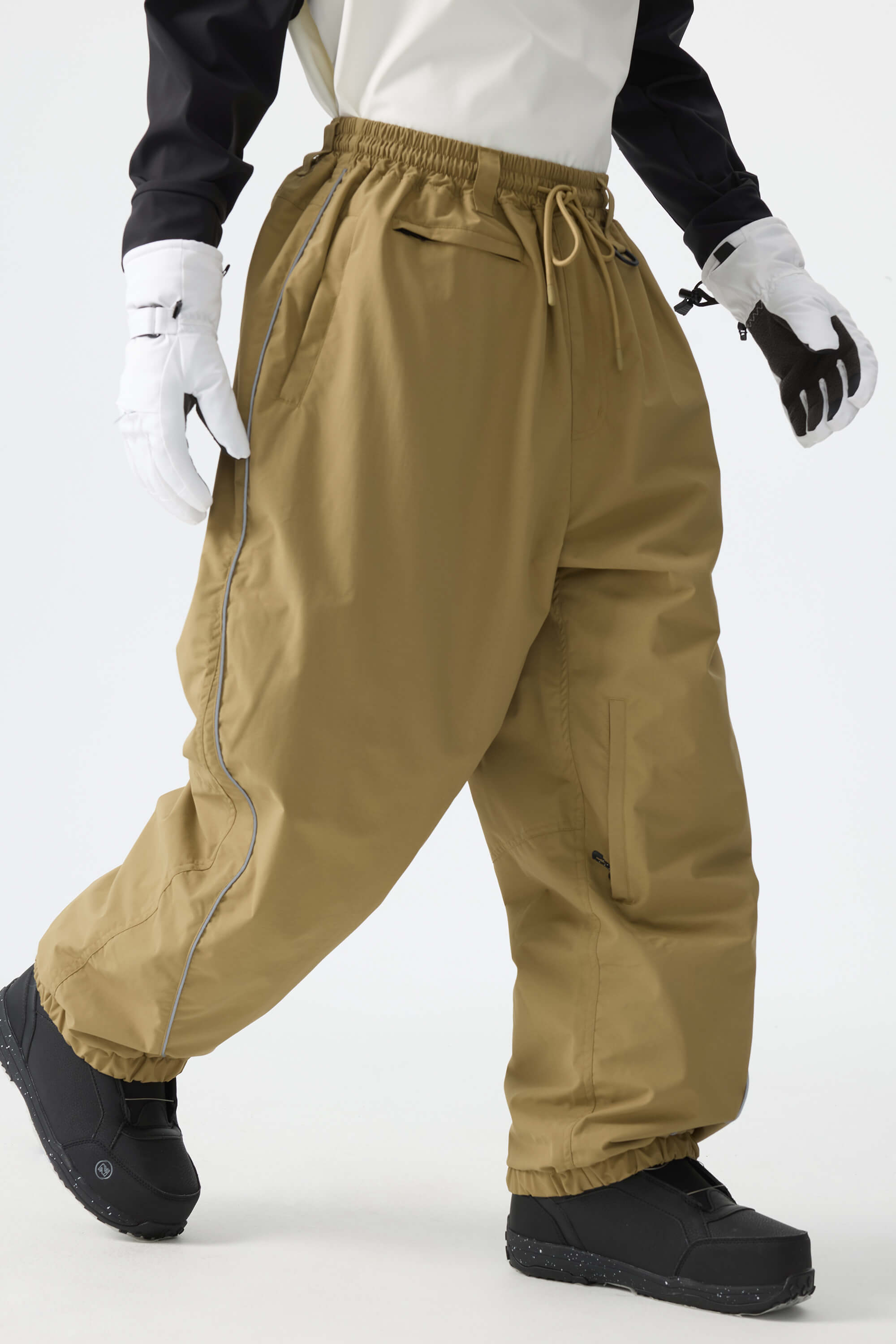 Baggy Reflective Piping Drawstring Snow Pants – Unisex | Gsou Snow
