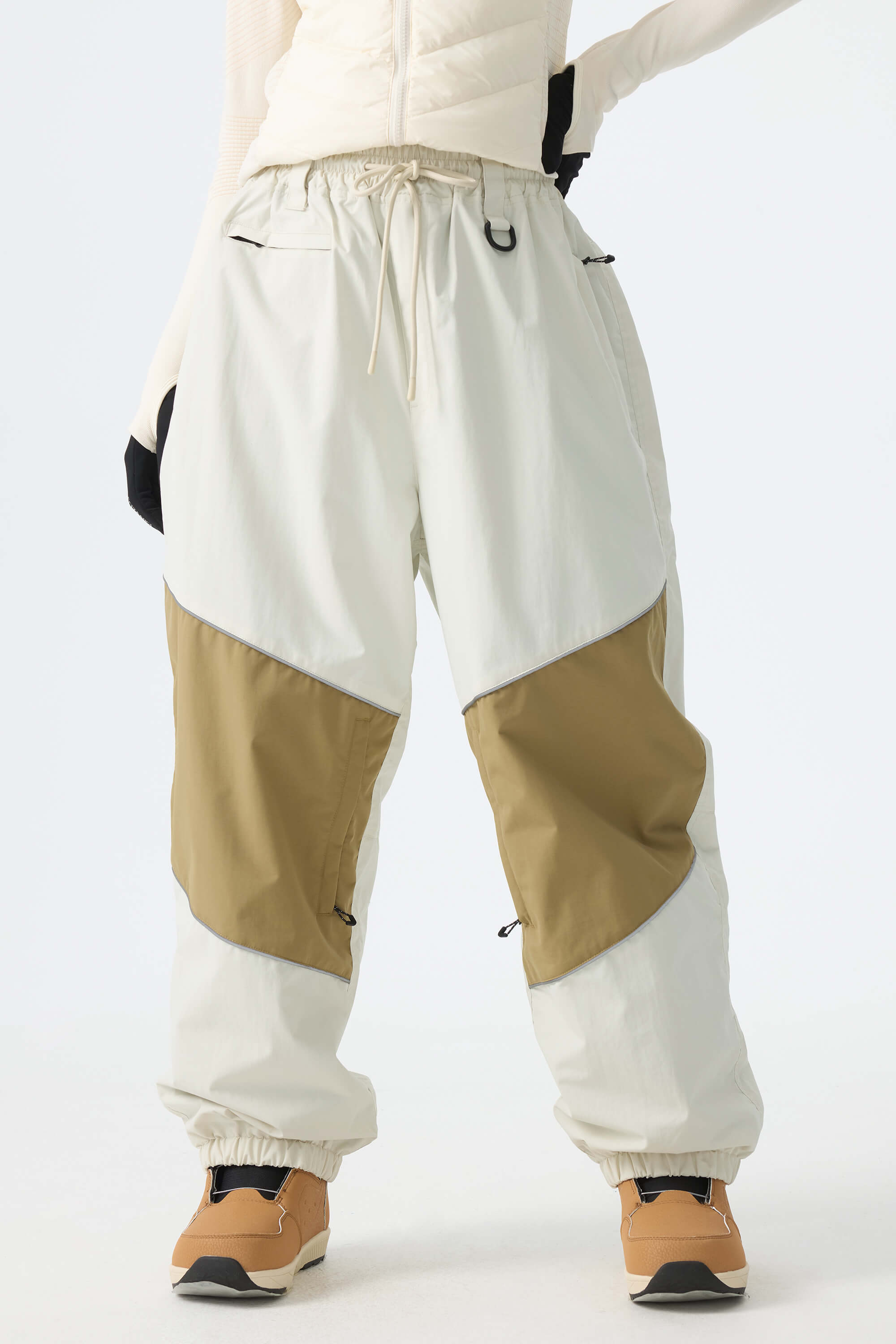 Color-Block Reflective Baggy Snow Pants – Unisex | Gsou Snow