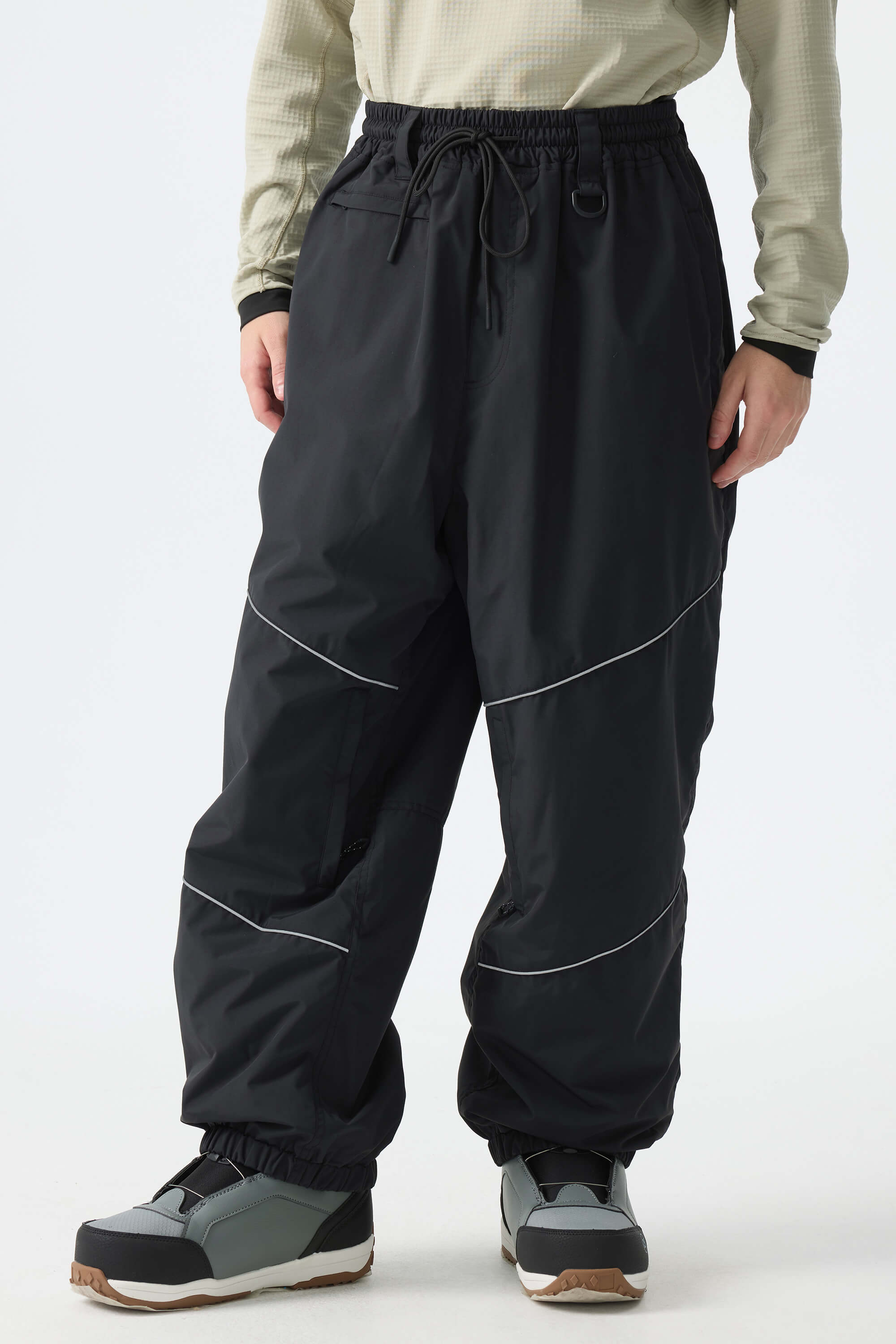 Color-Block Reflective Baggy Snow Pants – Unisex | Gsou Snow