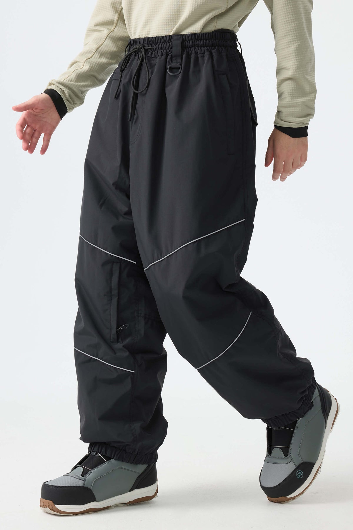 Color-Block Reflective Baggy Snow Pants – Unisex | Gsou Snow