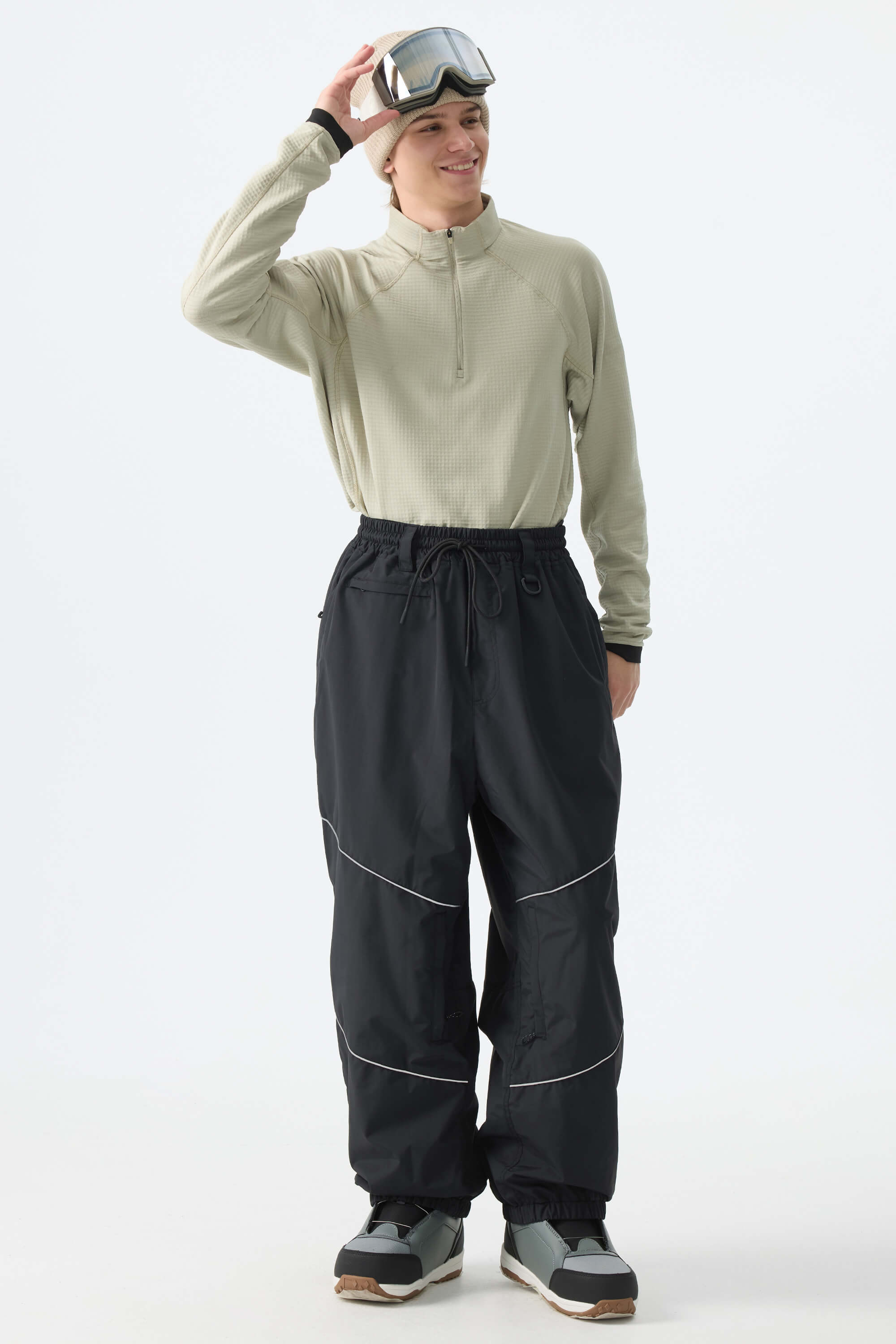 Color-Block Reflective Baggy Snow Pants – Unisex | Gsou Snow