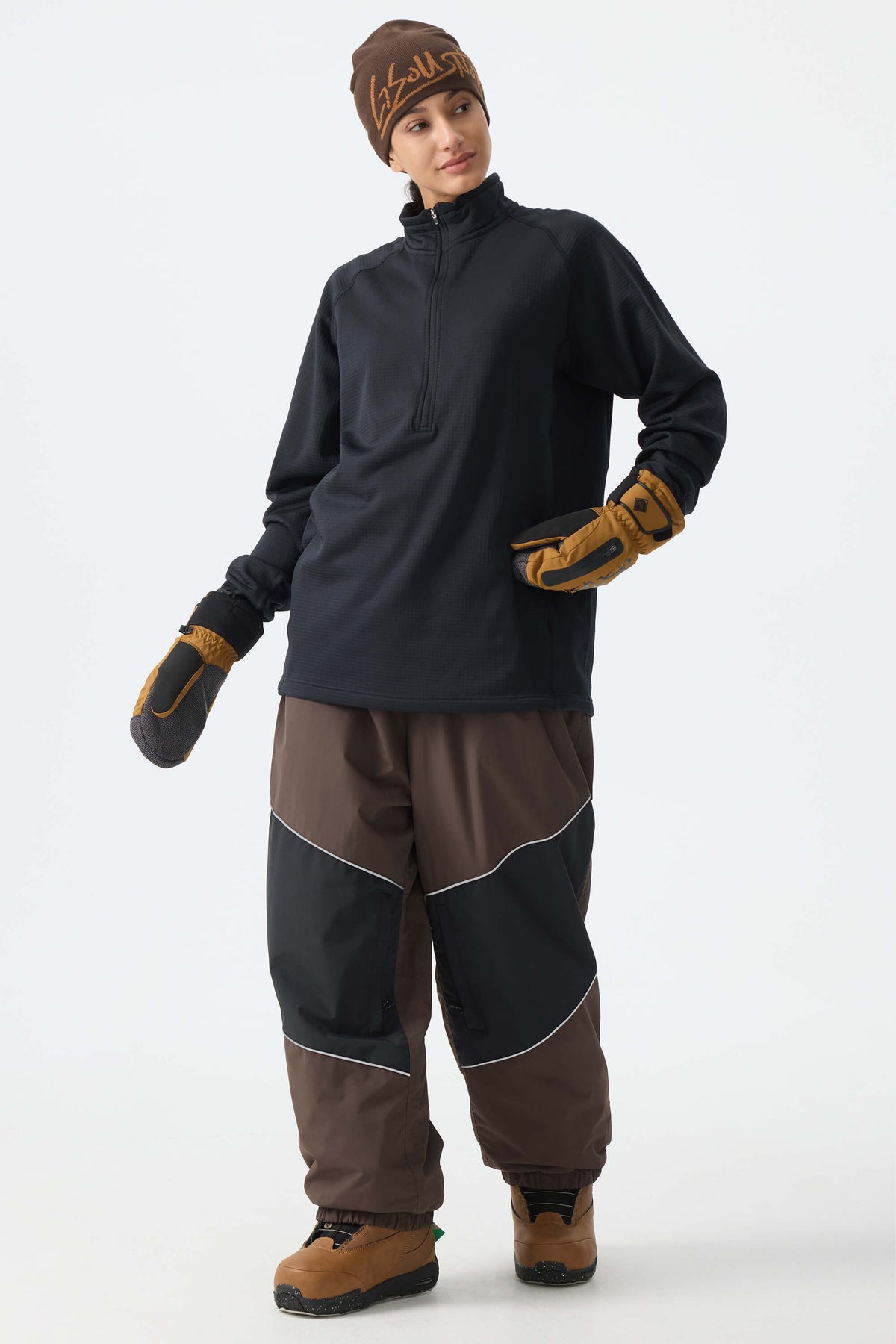 Color-Block Reflective Baggy Snow Pants – Unisex | Gsou Snow