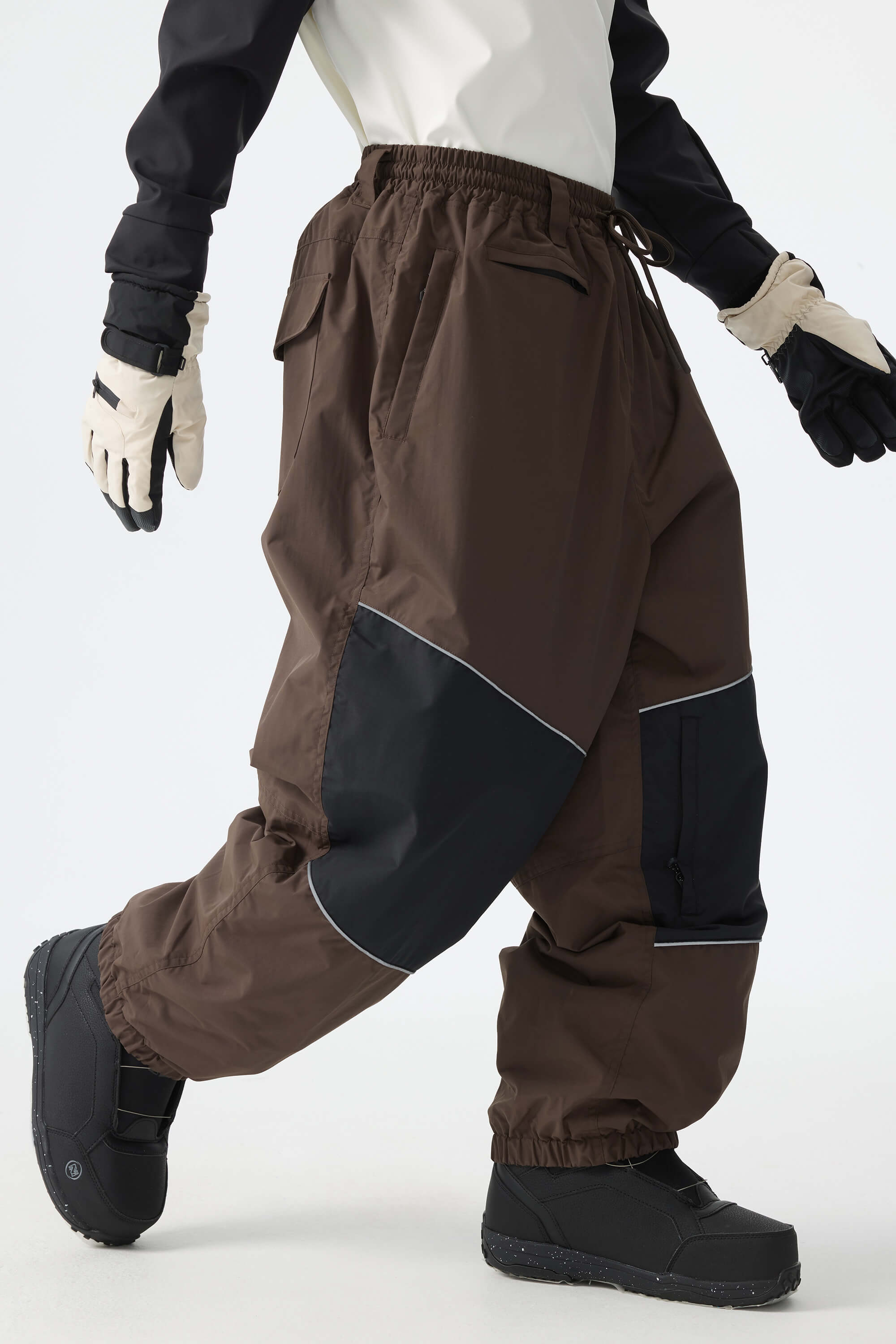 Color-Block Reflective Baggy Snow Pants – Unisex | Gsou Snow