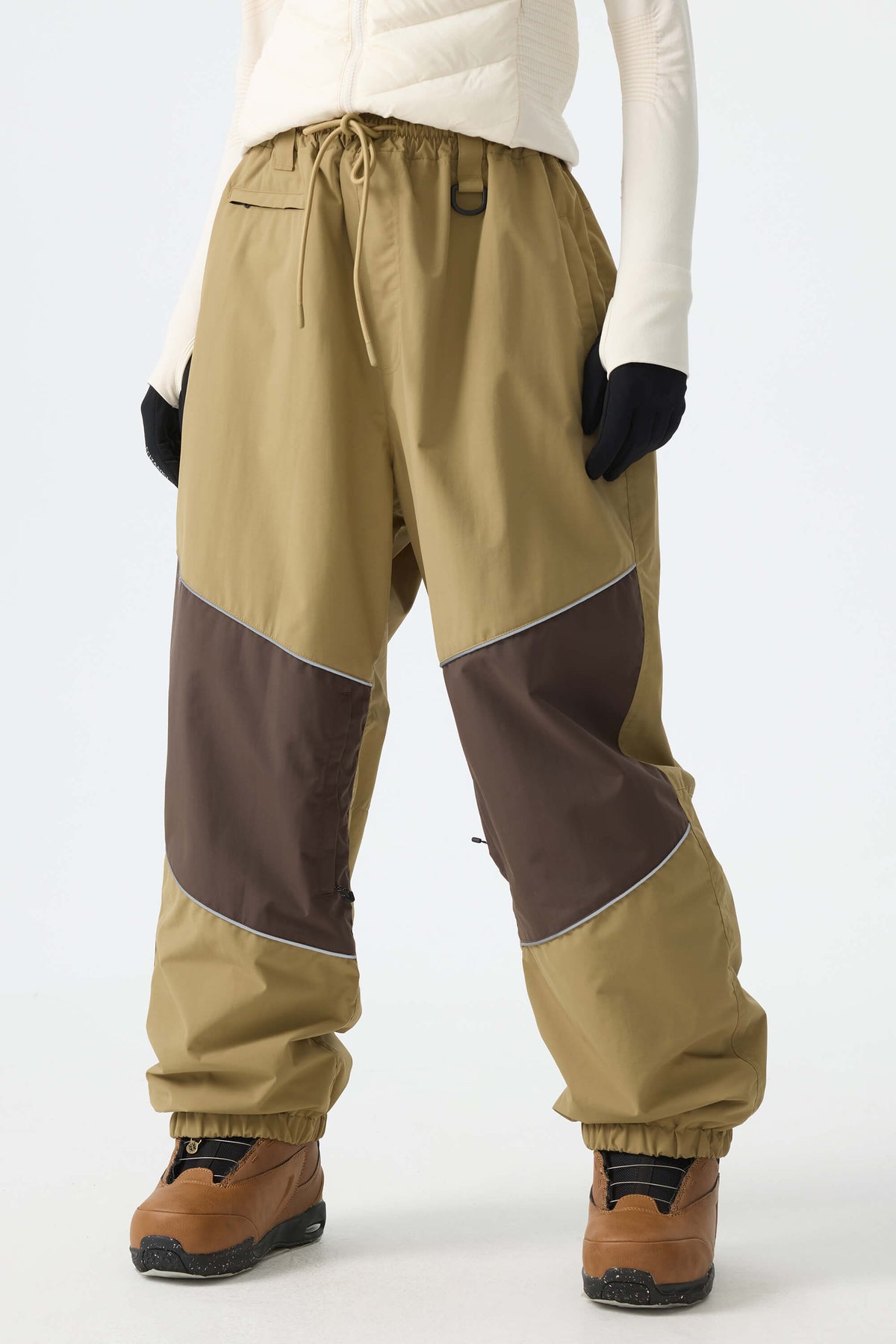 Color-Block Reflective Baggy Snow Pants – Unisex | Gsou Snow