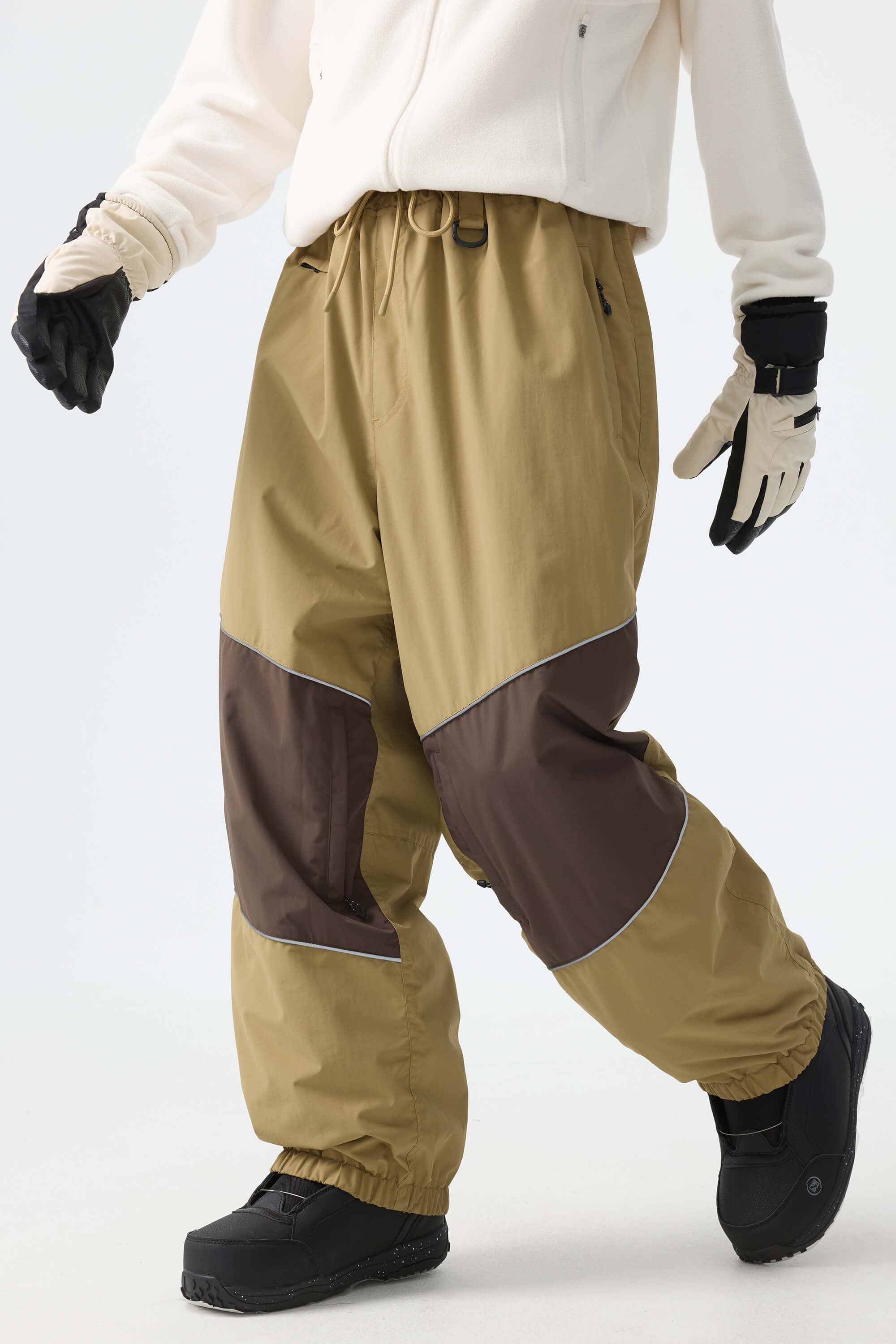 Color-Block Reflective Baggy Snow Pants – Unisex | Gsou Snow