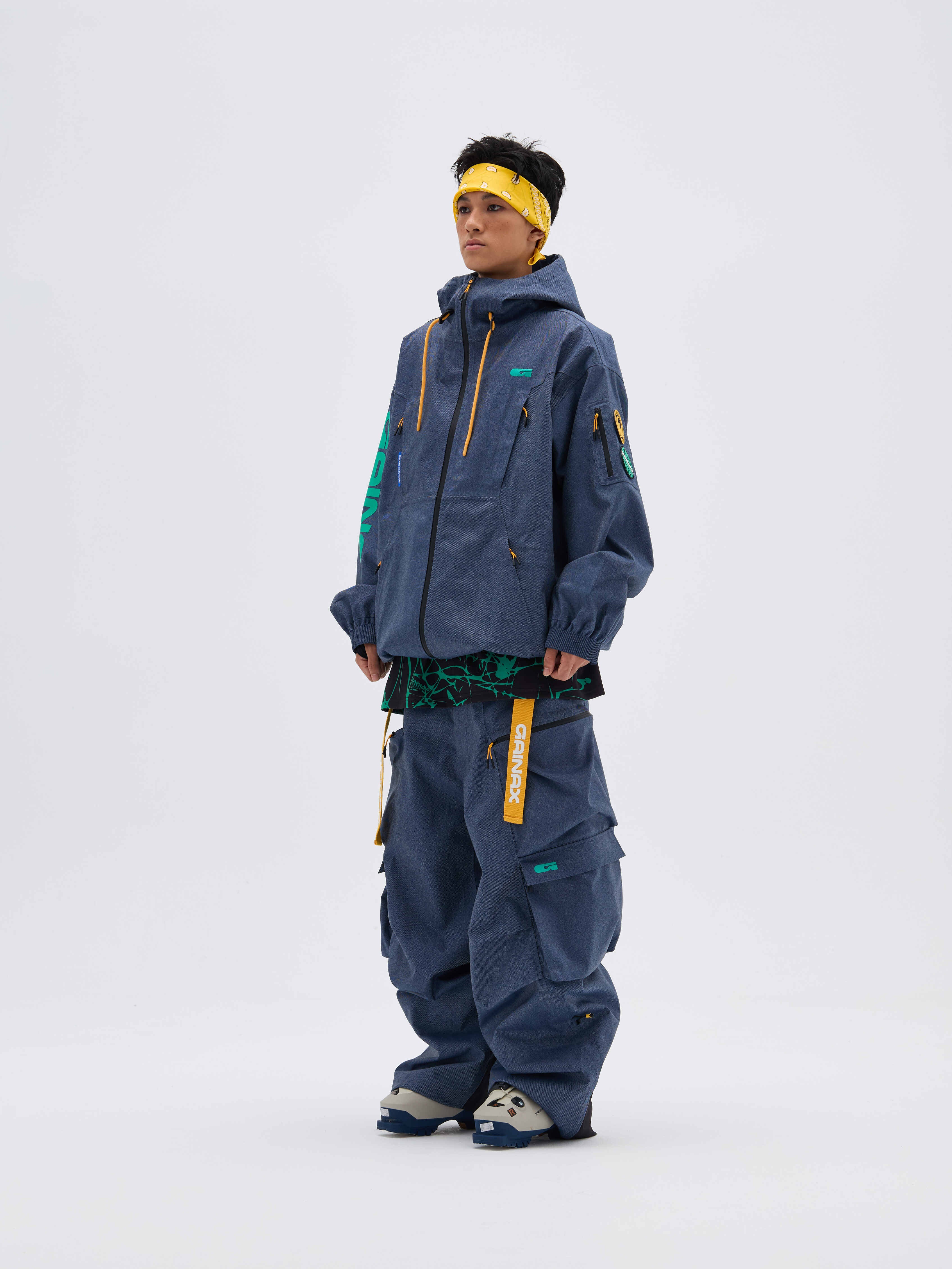 REBEL 3L Waterproof Freeride Ski Jacket Blue - Unisex | GAINAX