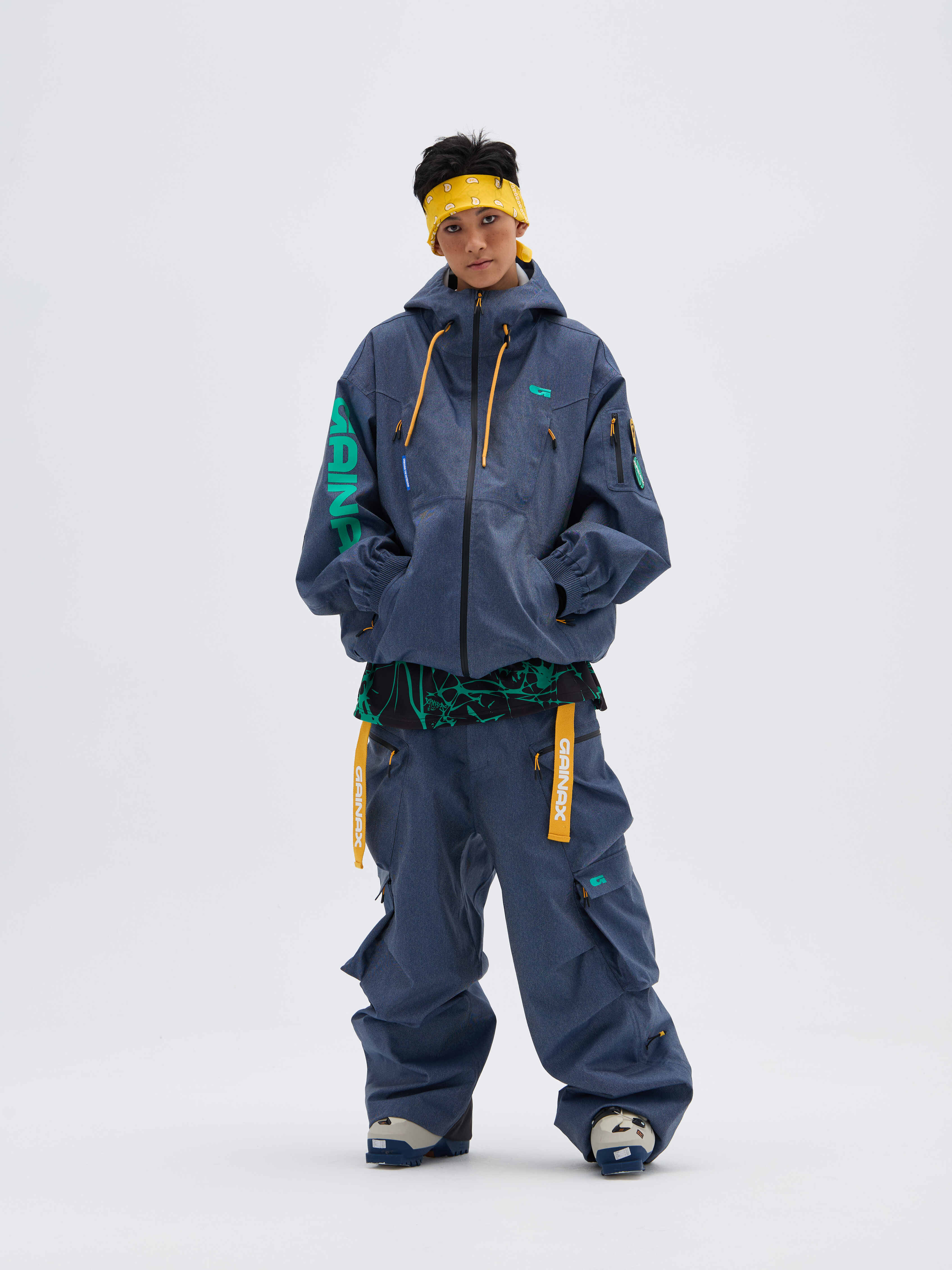 REBEL 3L Waterproof Freeride Ski Jacket Blue - Unisex | GAINAX