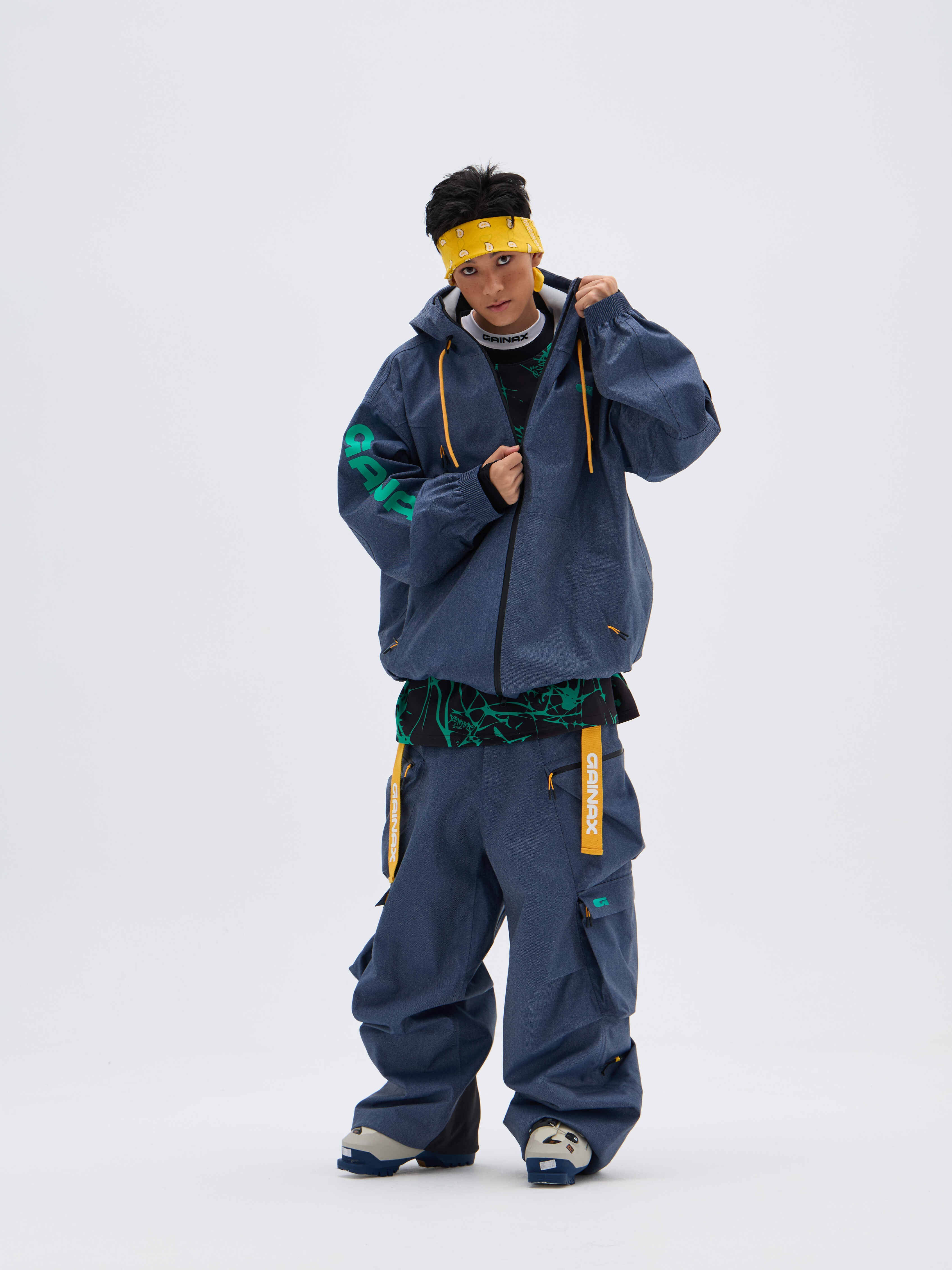 REBEL 3L Waterproof Freeride Ski Jacket Blue - Unisex | GAINAX